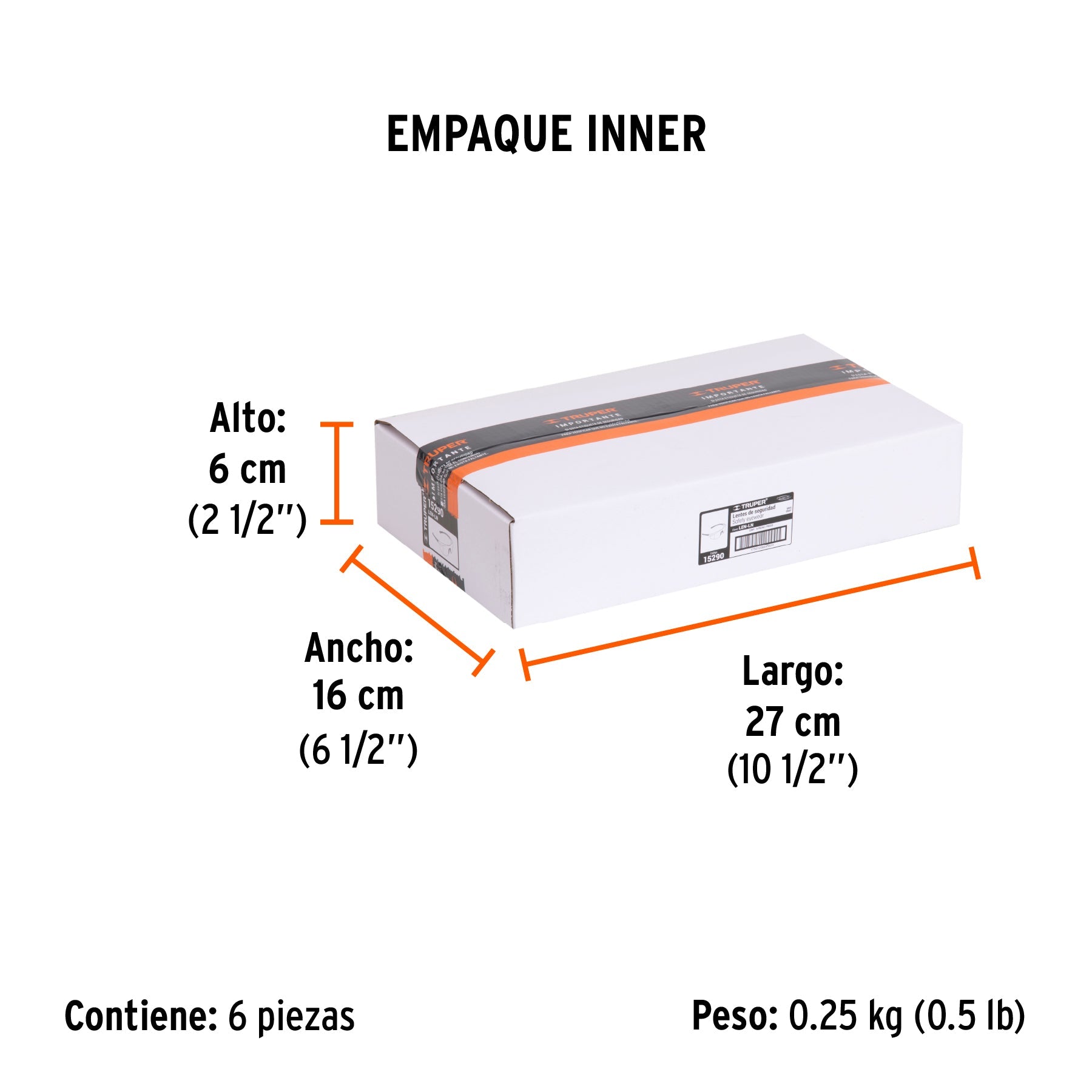 Lentes de seguridad grises, TRUPER Ultralite - Empaque