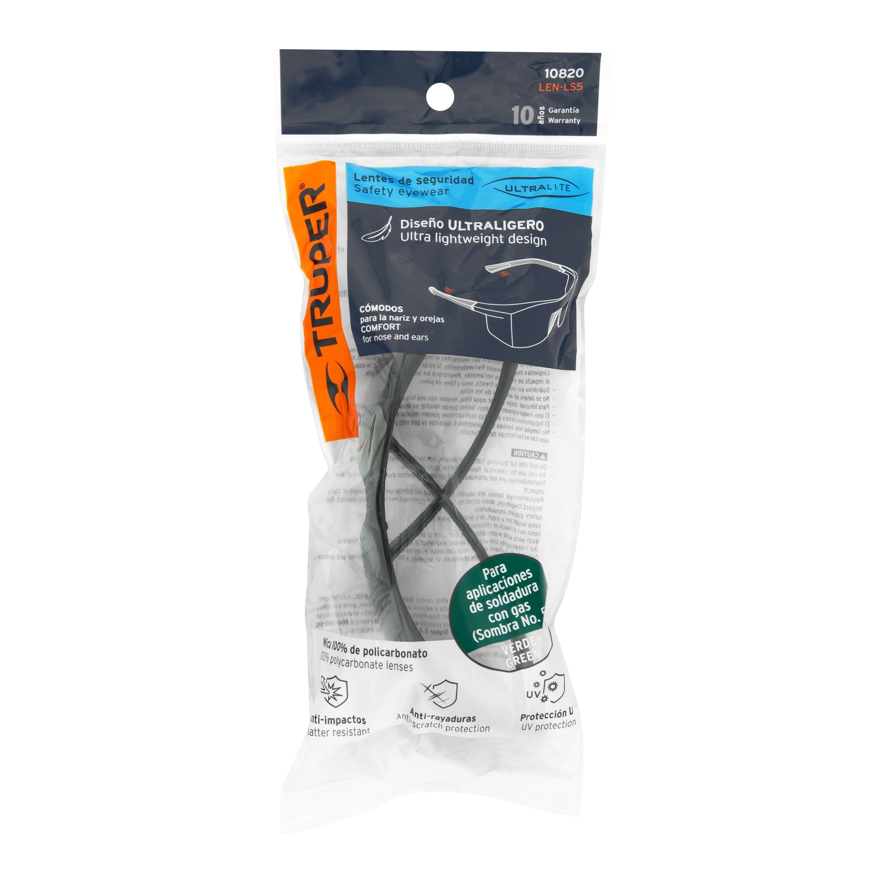 Lentes de seguridad verdes, TRUPER Ultralite