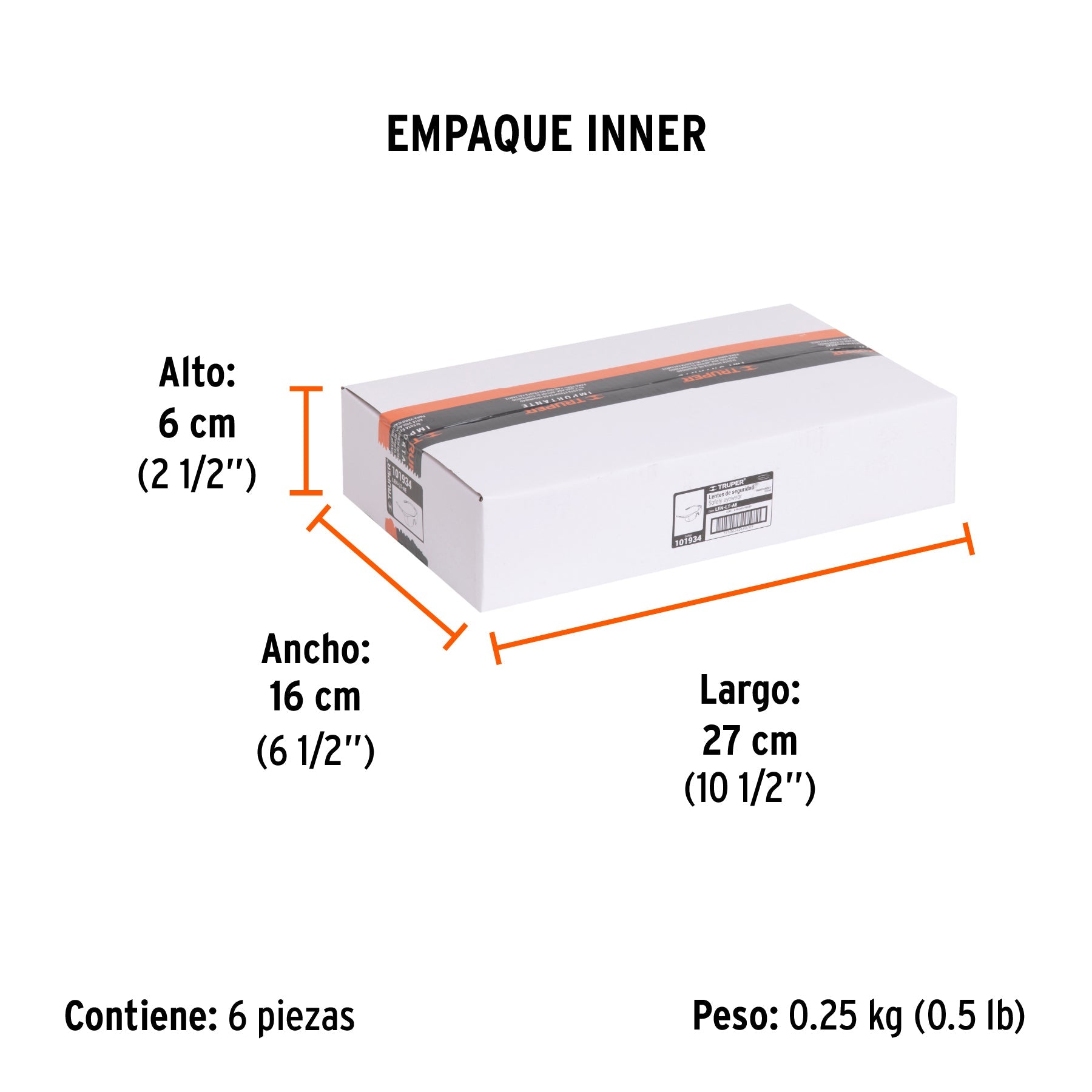 Lentes de seguridad transparentes con antiempaño, Ultralite - Empaque