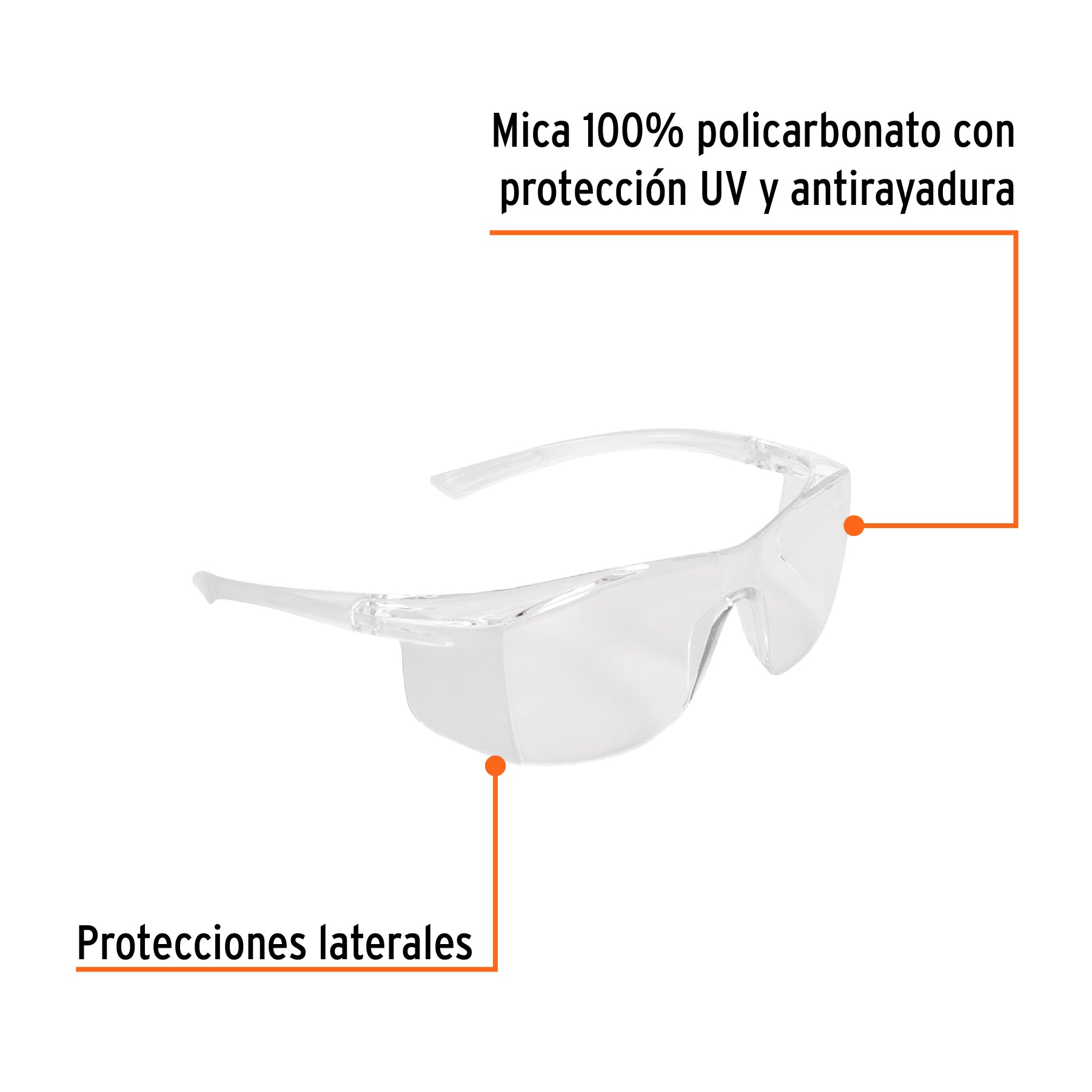 Lentes de seguridad transparentes con antiempaño, Ultralite