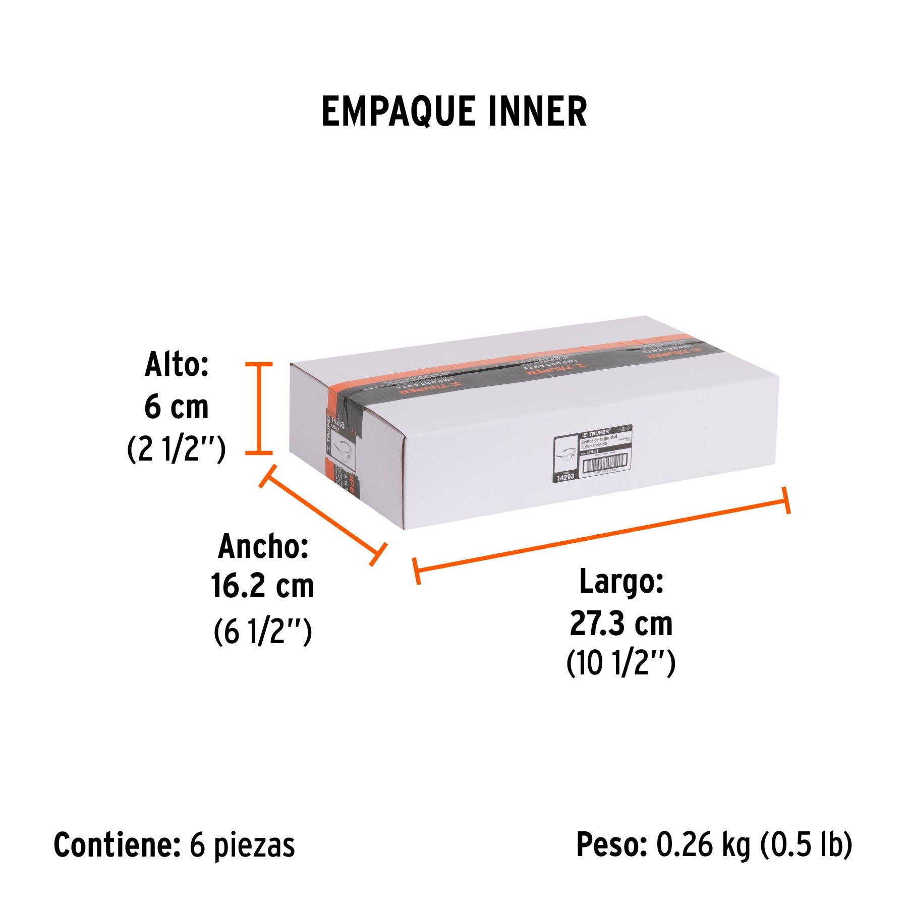 Lentes de seguridad transparentes, TRUPER Ultralite - Empaque