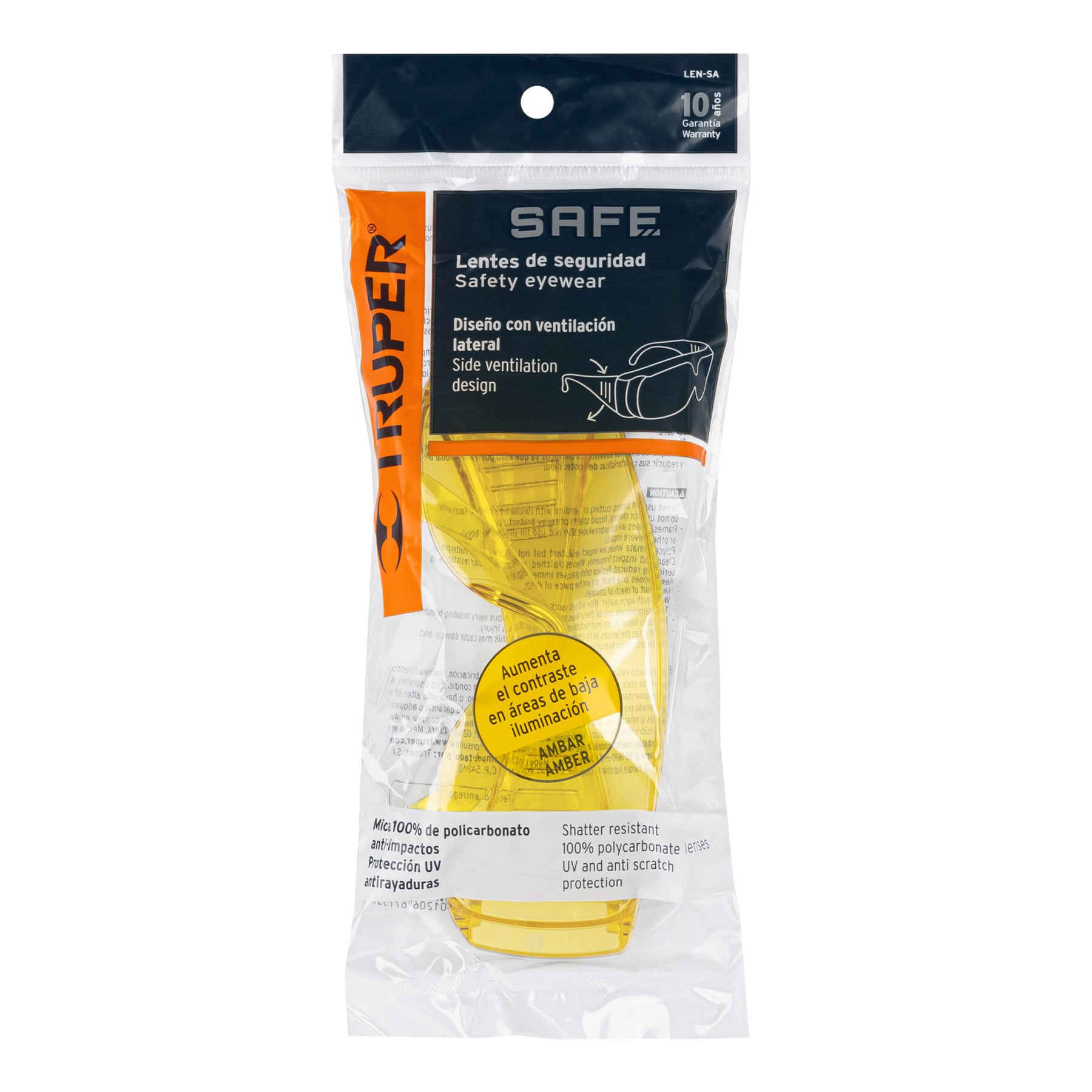 Lentes de seguridad ámbar, TRUPER Safe