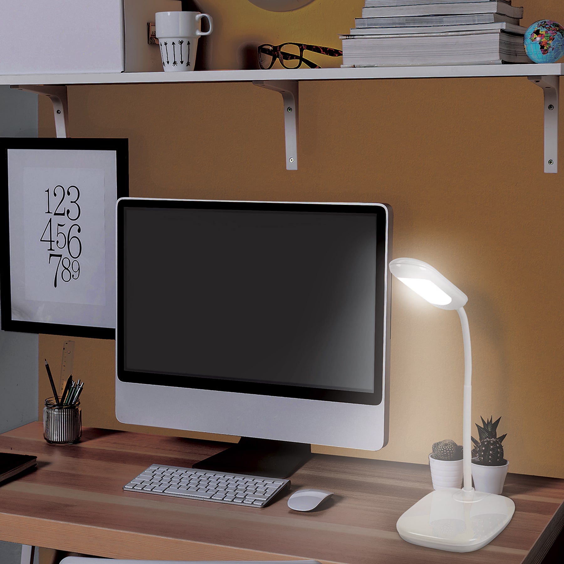 Lámpara de LED 5W cuello flexible para escritorio, VOLTECK
