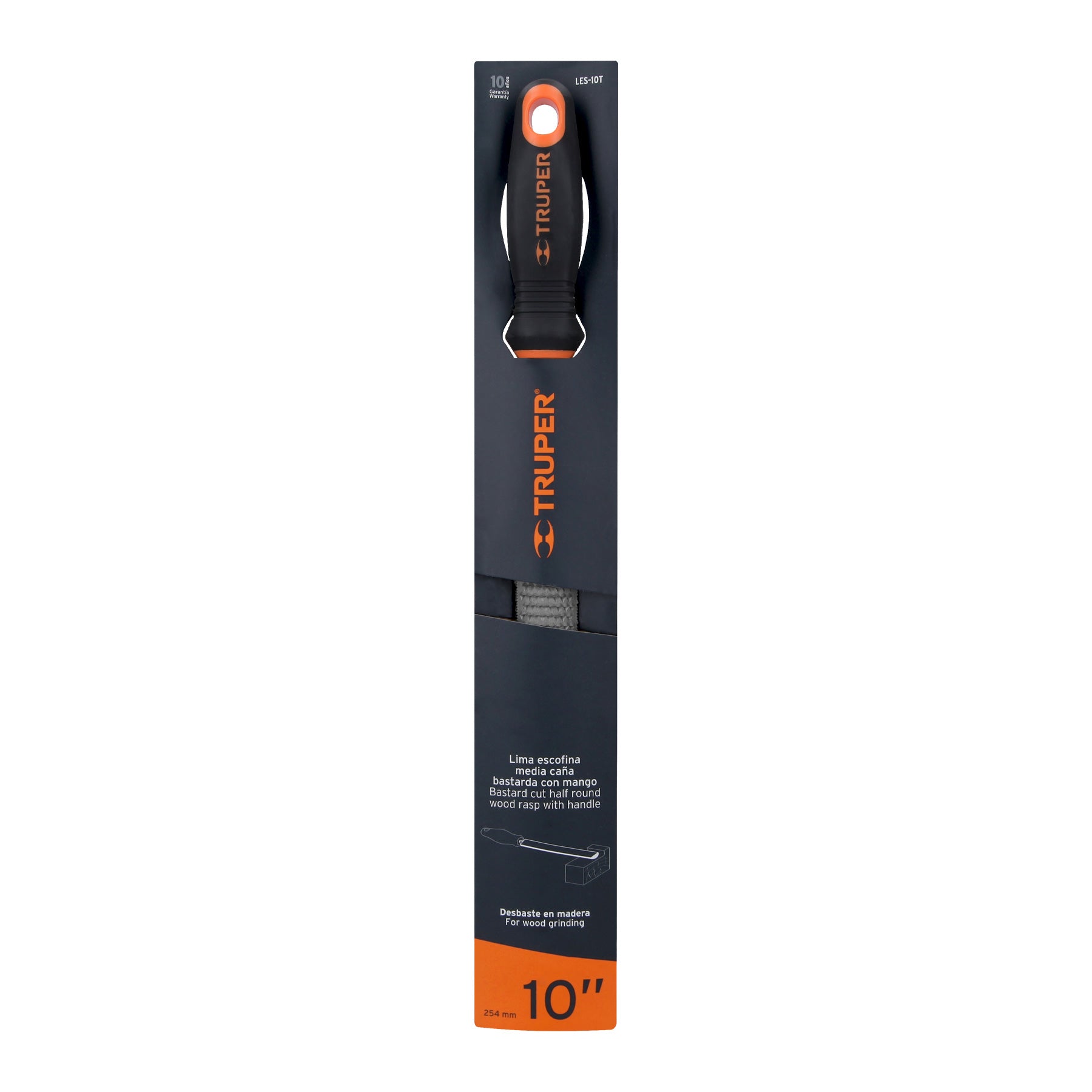 Lima escofina 10" con mango Comfort Grip, TRUPER