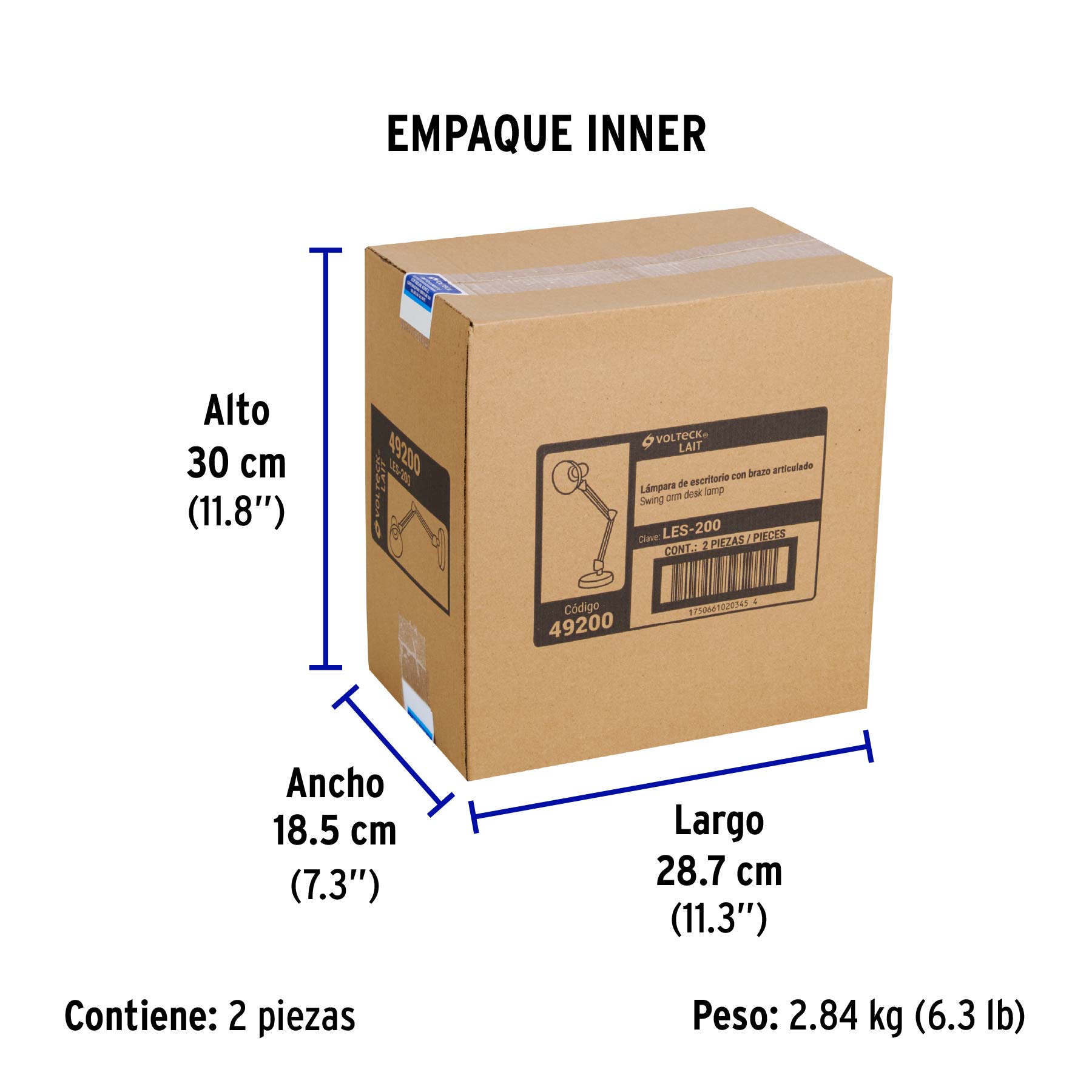 Lámpara de escritorio con brazo oscilante - Empaque