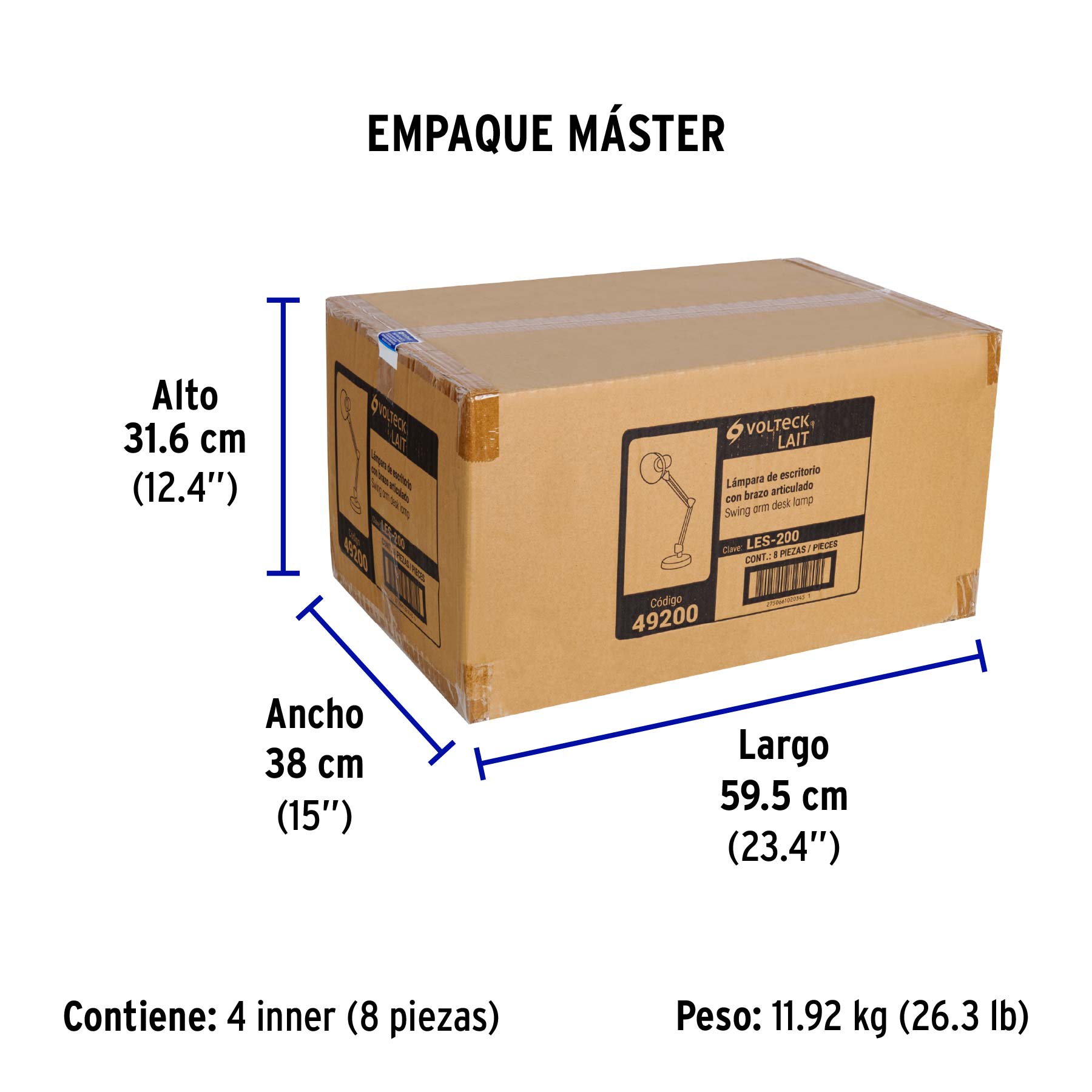 Lámpara de escritorio con brazo oscilante - Empaque