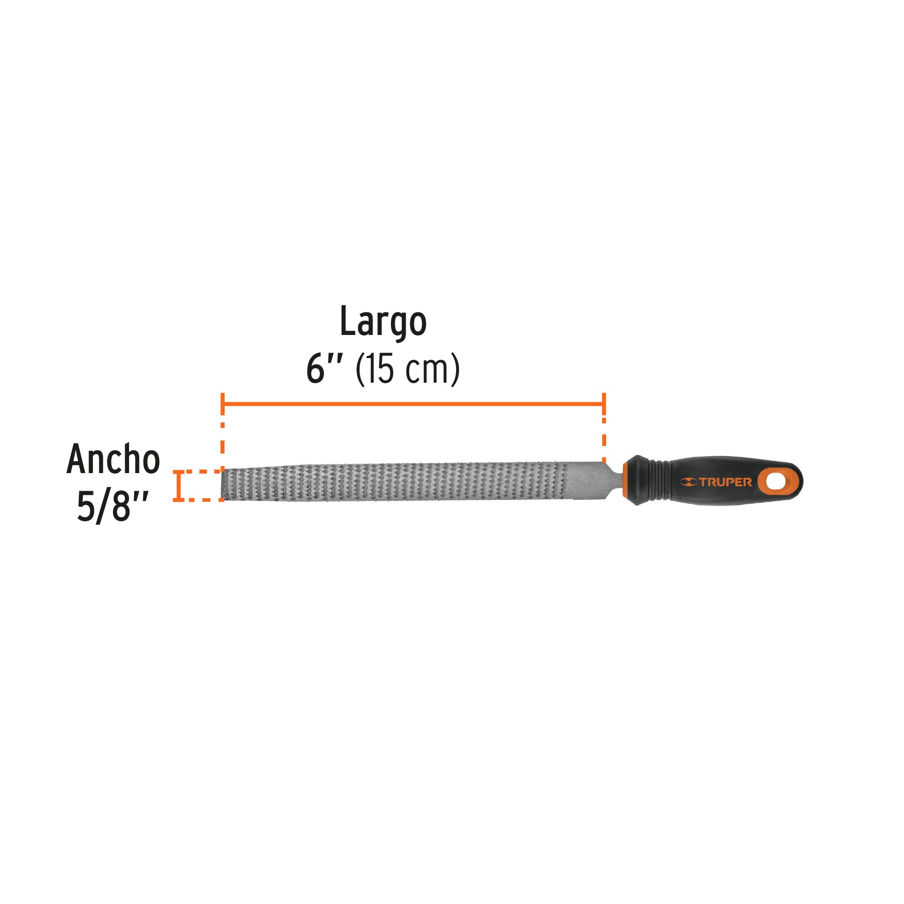 Lima escofina 6" con mango Comfort Grip, TRUPER