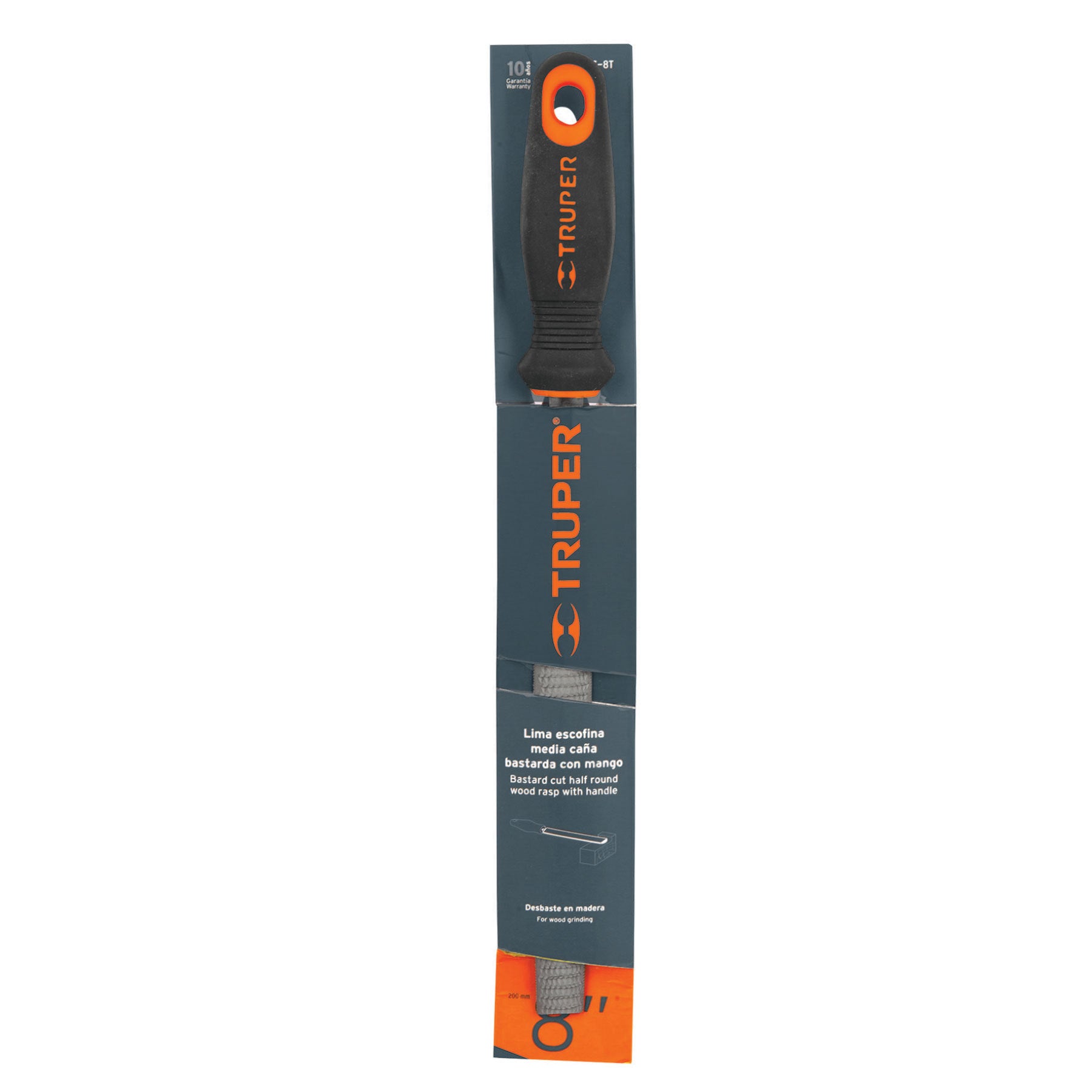 Lima escofina 8" con mango Comfort Grip, TRUPER