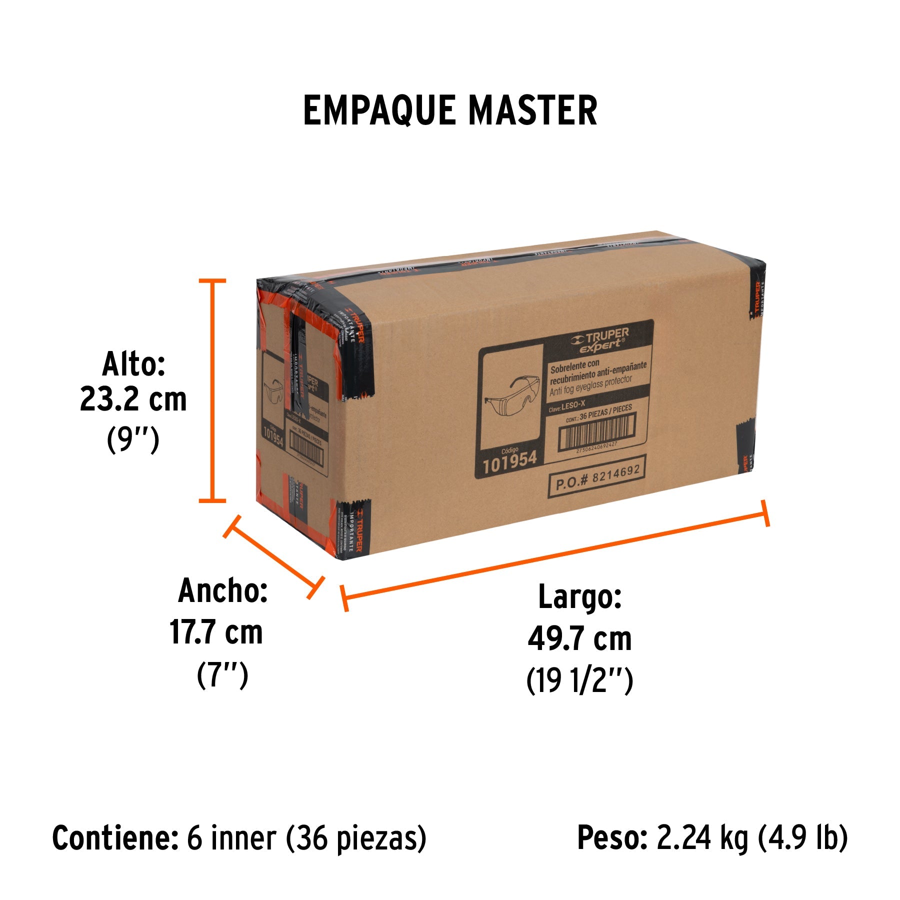 Sobrelente de seguridad claros con antiempaño, TRUPER EXPERT - Empaque