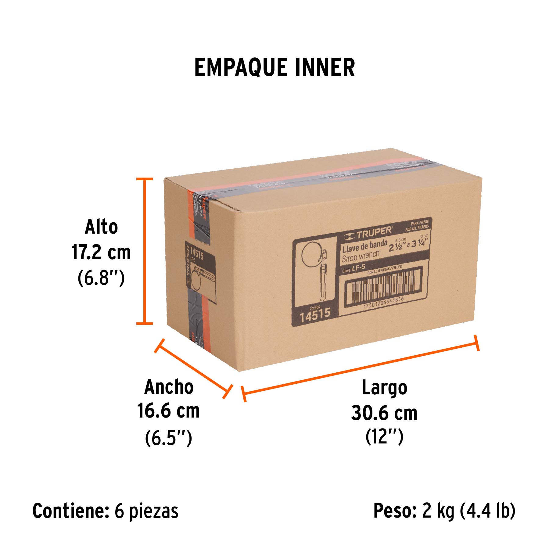 Llave de banda metálica 2-1/2" a3-1/4" para filtro de aceite - Empaque