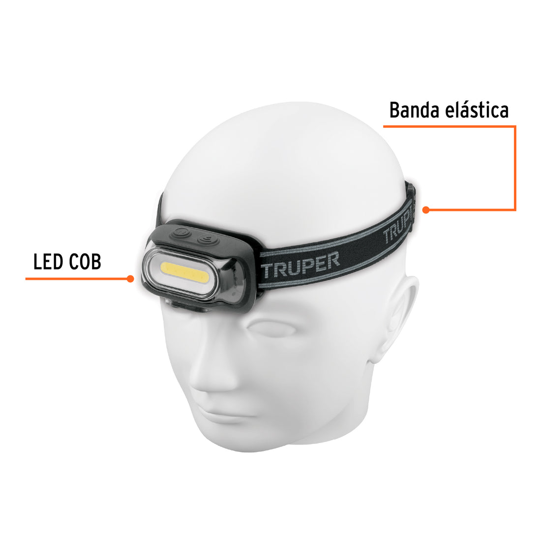 Linterna de minero LED 460 lm con sensor, recargable, TRUPER