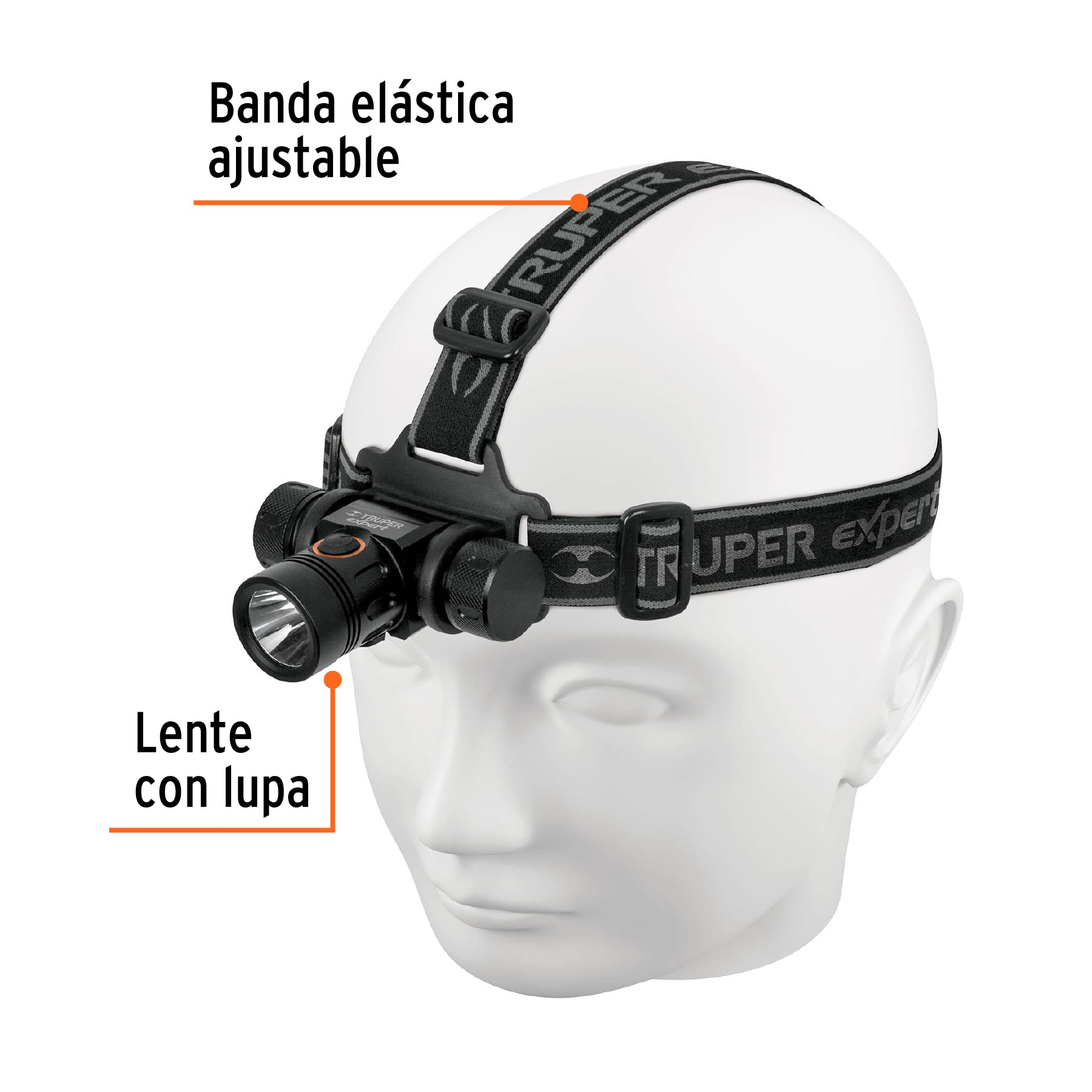 Linterna de minero LED 500 lm, recargable, TRUPER EXPERT