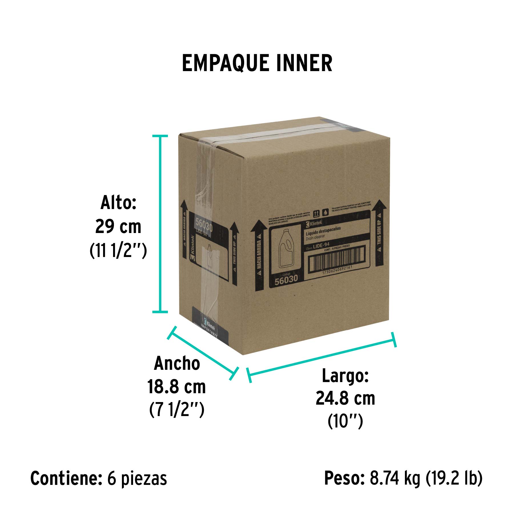 Líquido destapacaños de 1 L, KLINTEK - Empaque