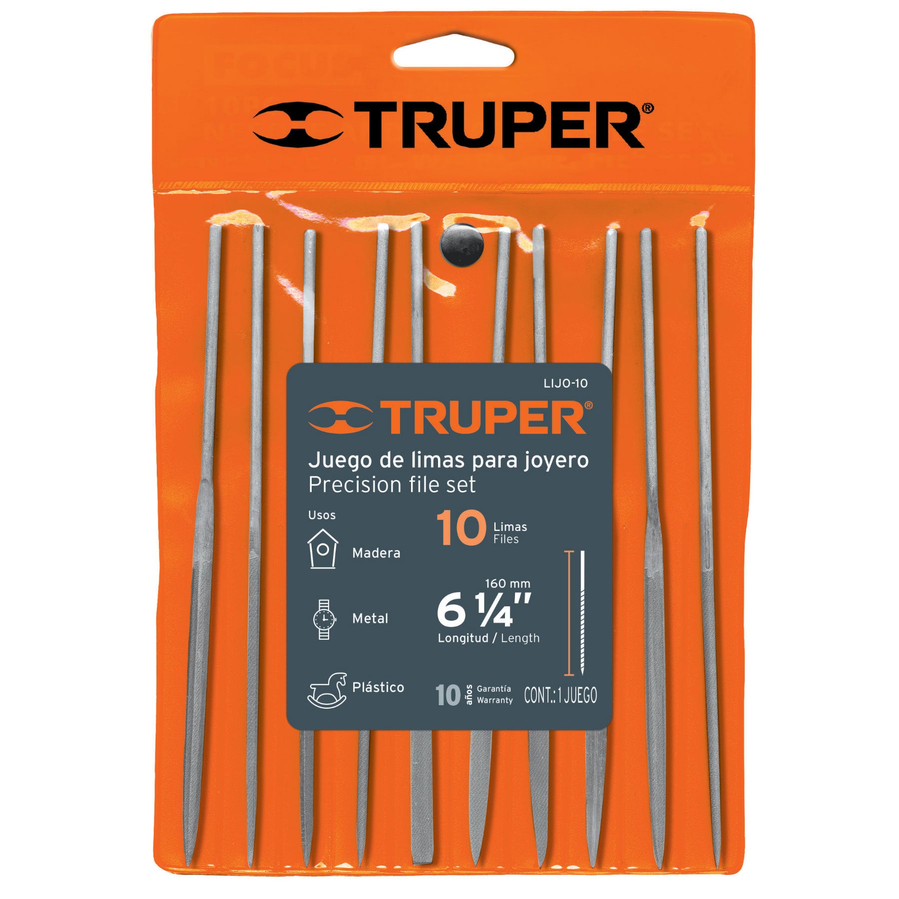 Juego de 10 limas para joyero, TRUPER