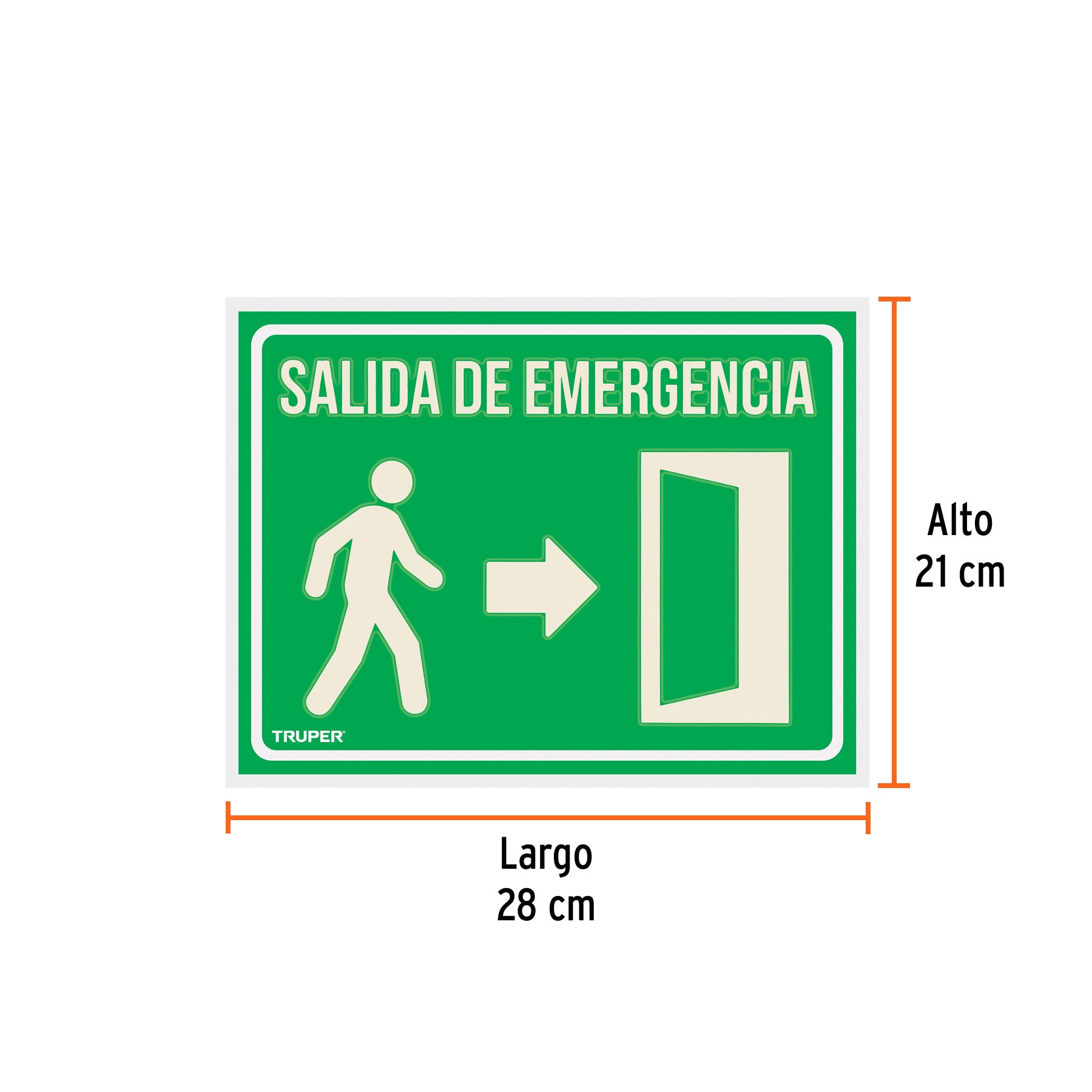 Letrero de señalización "SALIDA DE EMERGENCIA", 21 x 28 cm