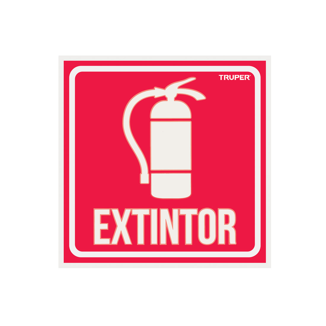 Letrero de señalización "EXTINTOR", 19 x 19 cm, TRUPER