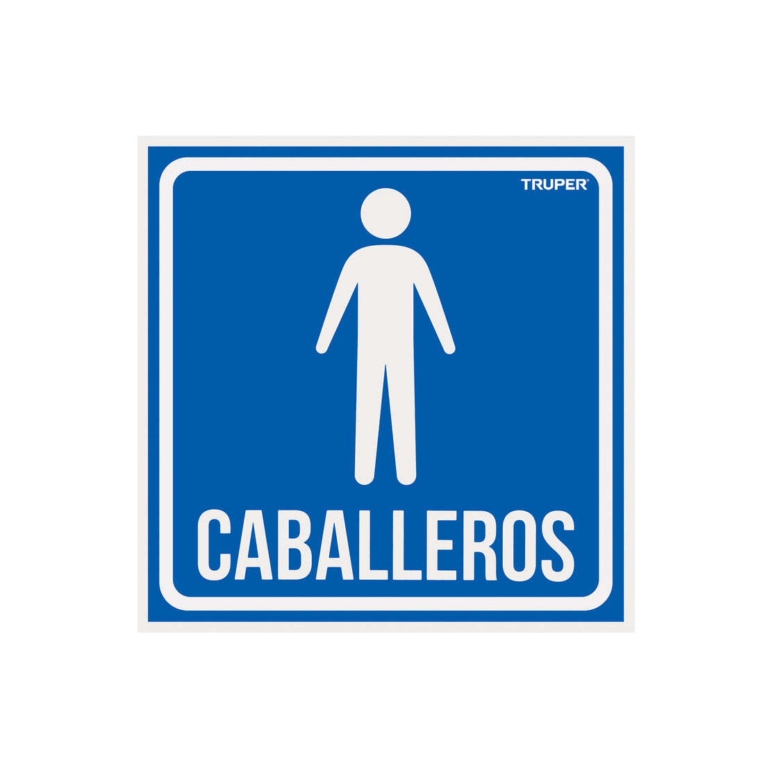 Letrero de señalización "CABALLEROS", 19 x 19 cm, TRUPER