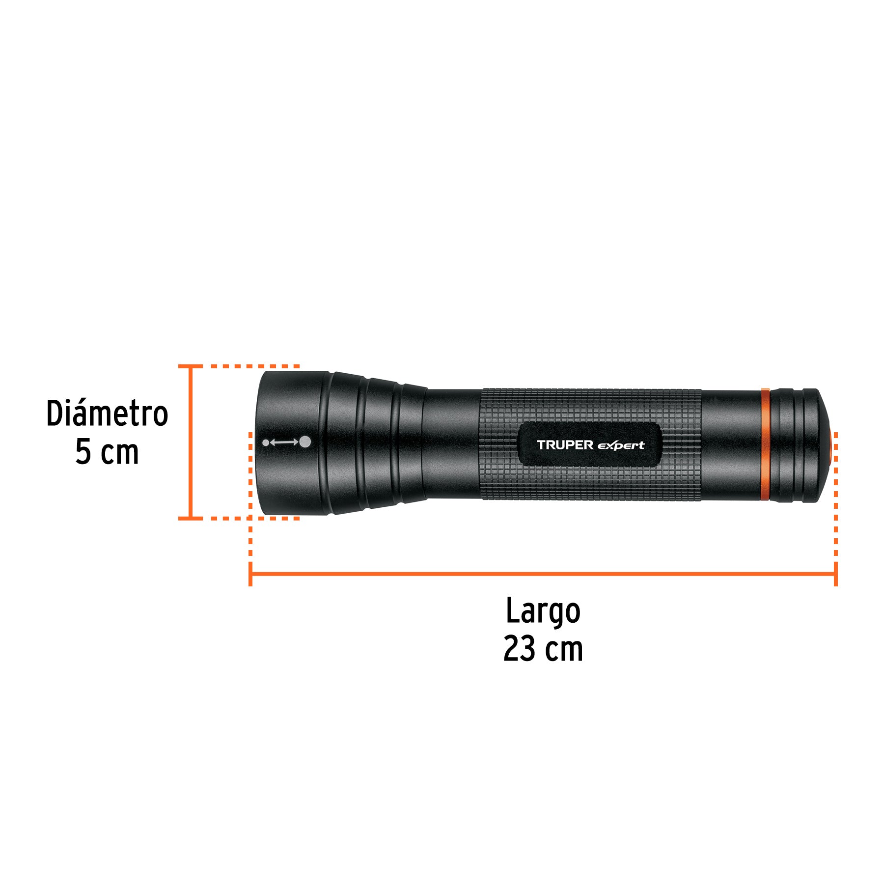Linterna de aluminio LED Cree 500 lm con 2 pilas D, EXPERT