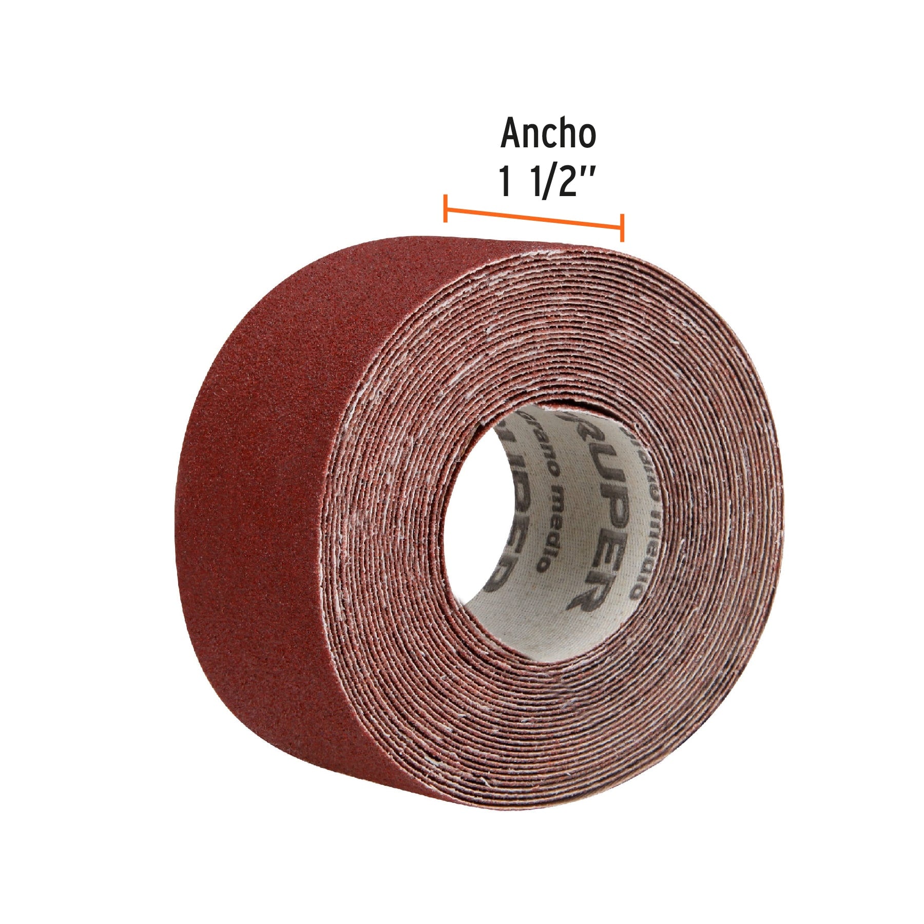 Rollo de 5 m de lija para plomero grano 100 ancho 1-1/2"