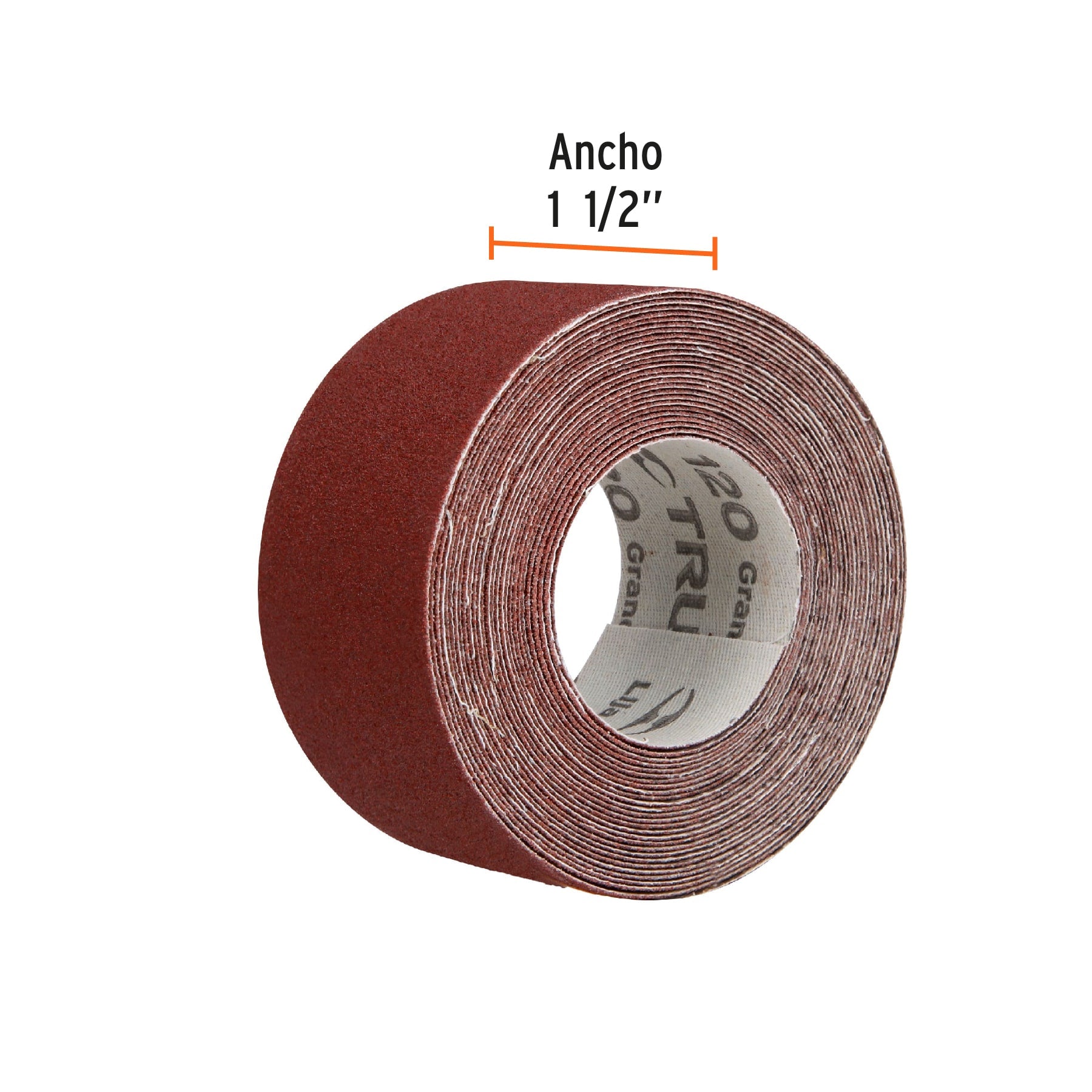 Rollo de 5 m de lija para plomero grano 120 ancho 1-1/2"