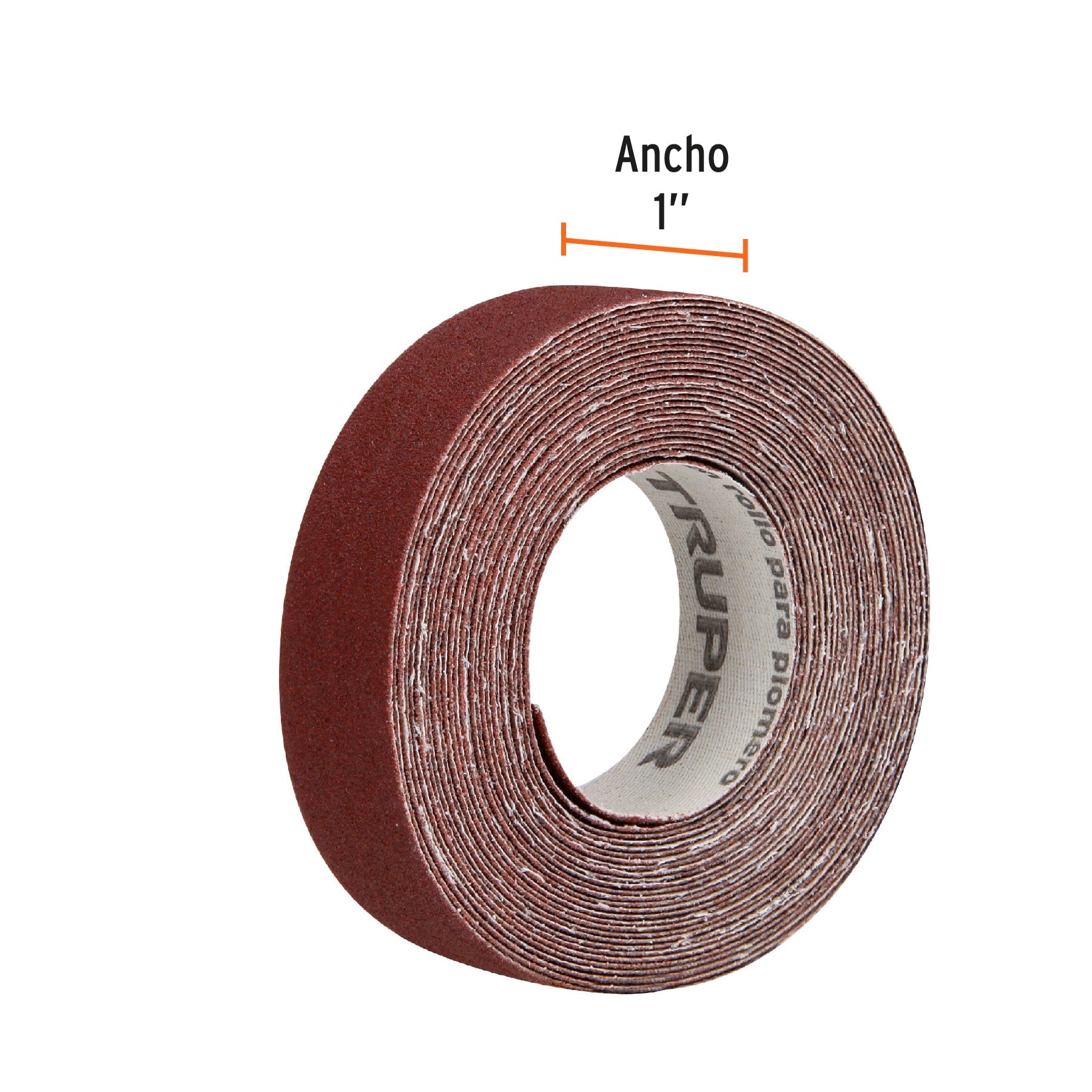 Rollo de 5 m de lija para plomero grano 120 ancho 1", TRUPER