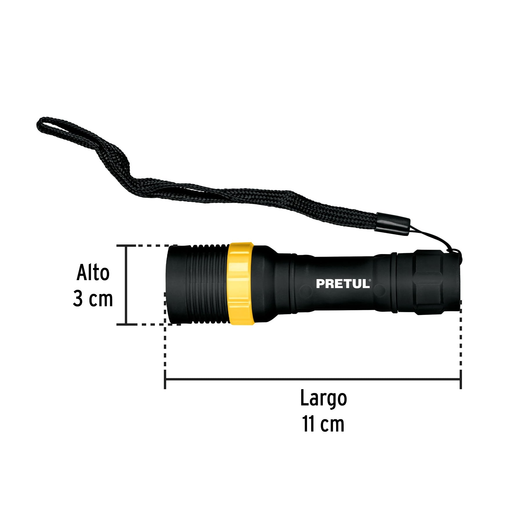Linterna plástica 1 LED 40 lm de 1 pila AA, PRETUL
