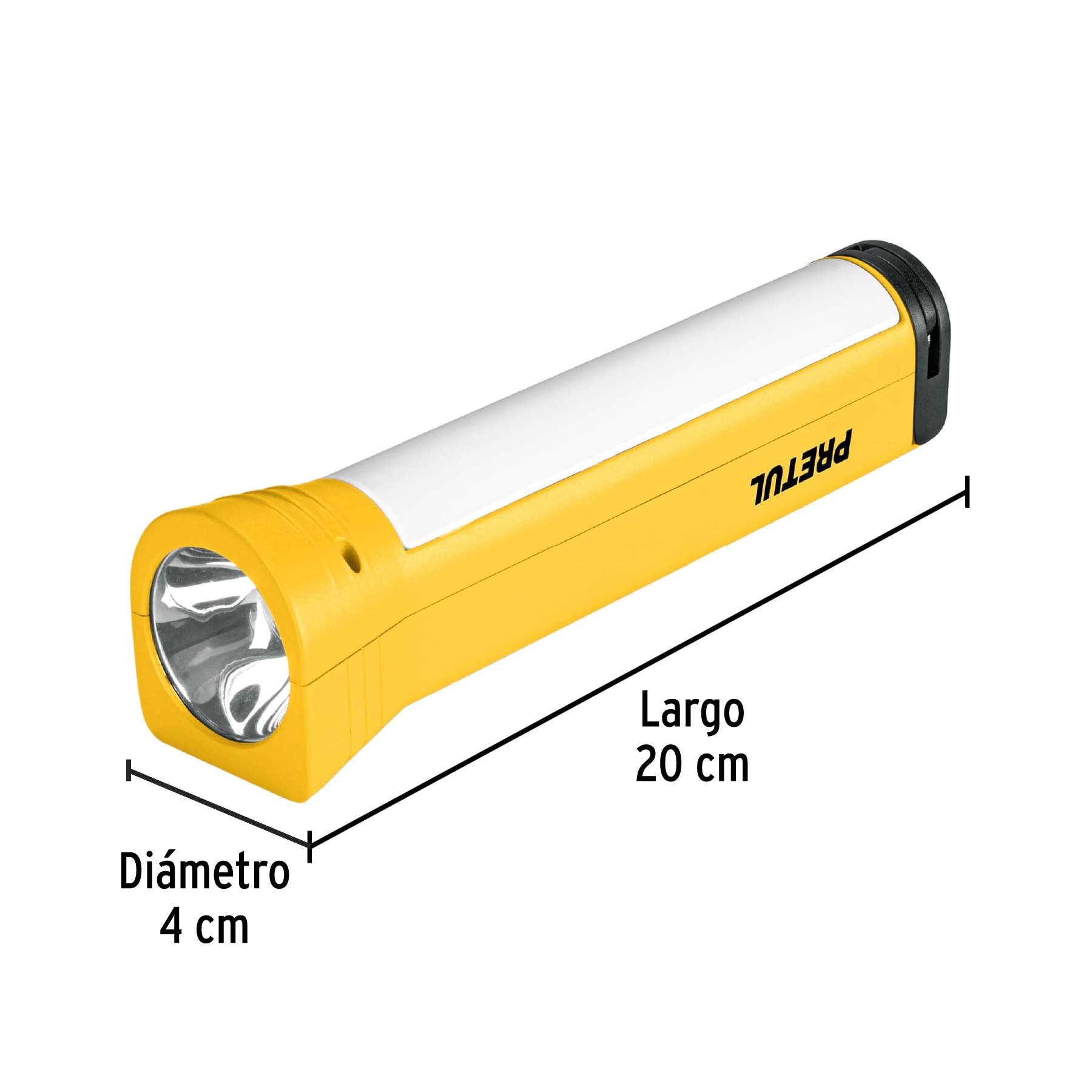 Linterna plástica de LED, 100 lm, recargable, PRETUL