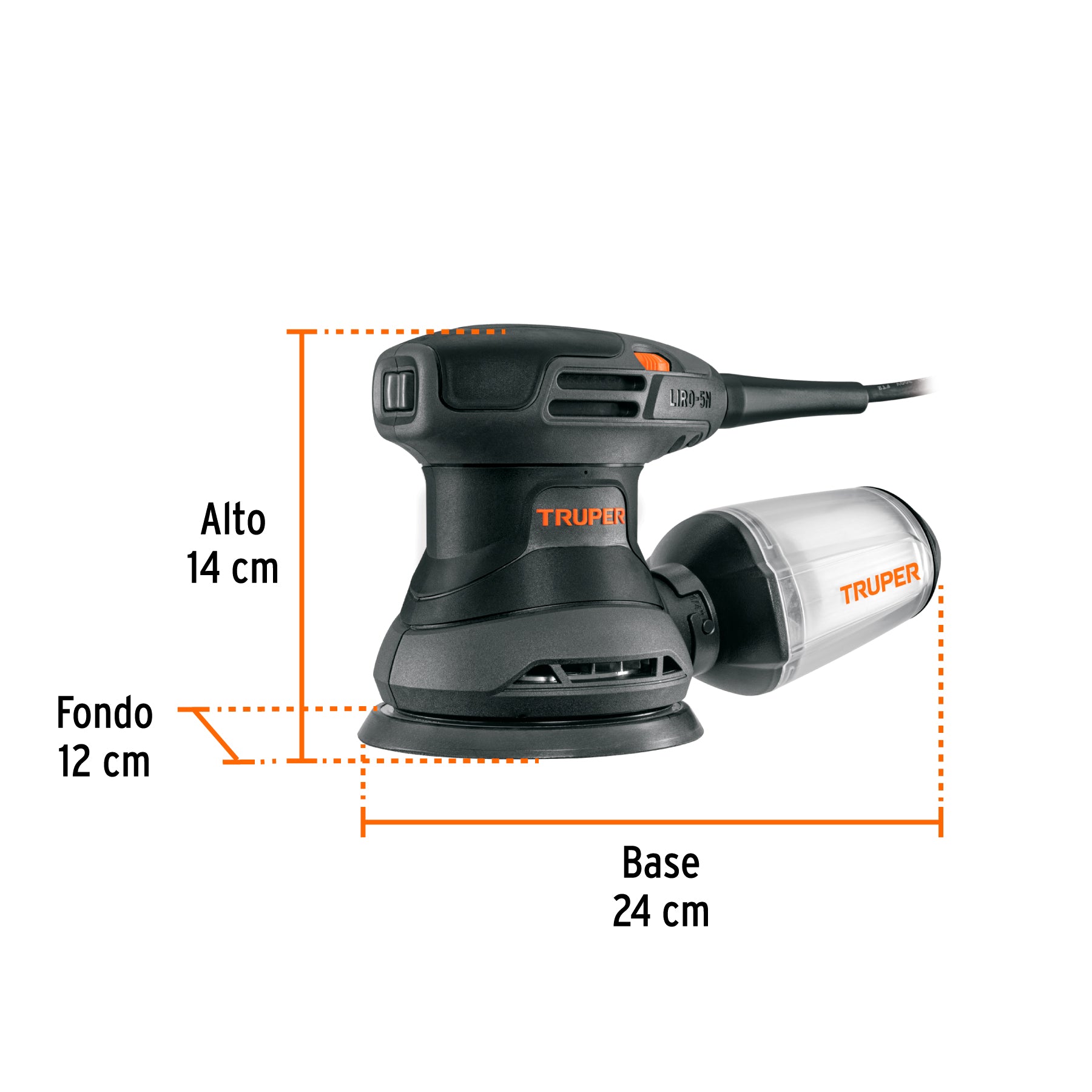 Lijadora roto orbital 5", 260W, TRUPER INDUSTRIAL