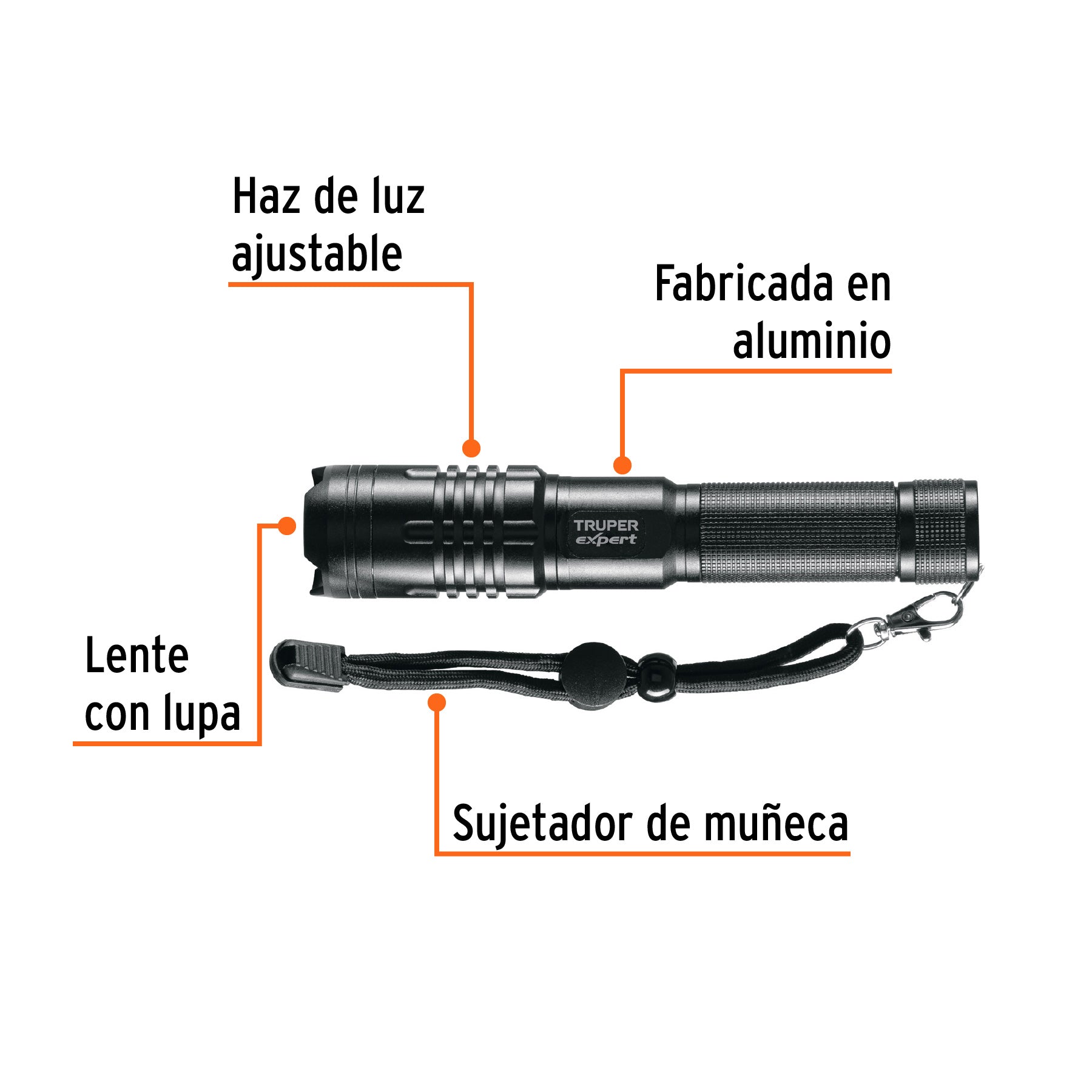 Linterna LED recargable, de aluminio, 500 lm, TRUPER EXPERT