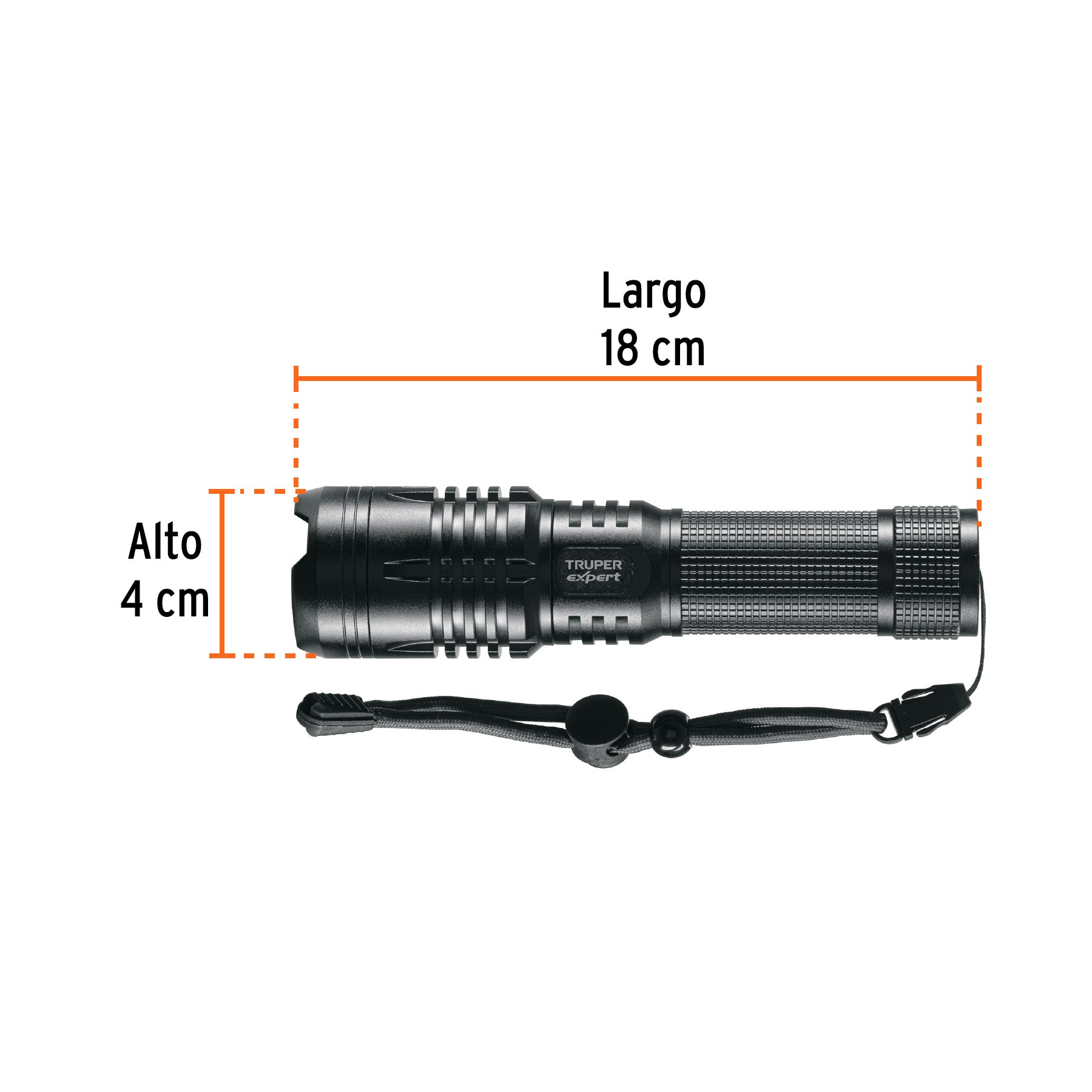 Linterna LED recargable, de aluminio,1,300 lm, TRUPER EXPERT
