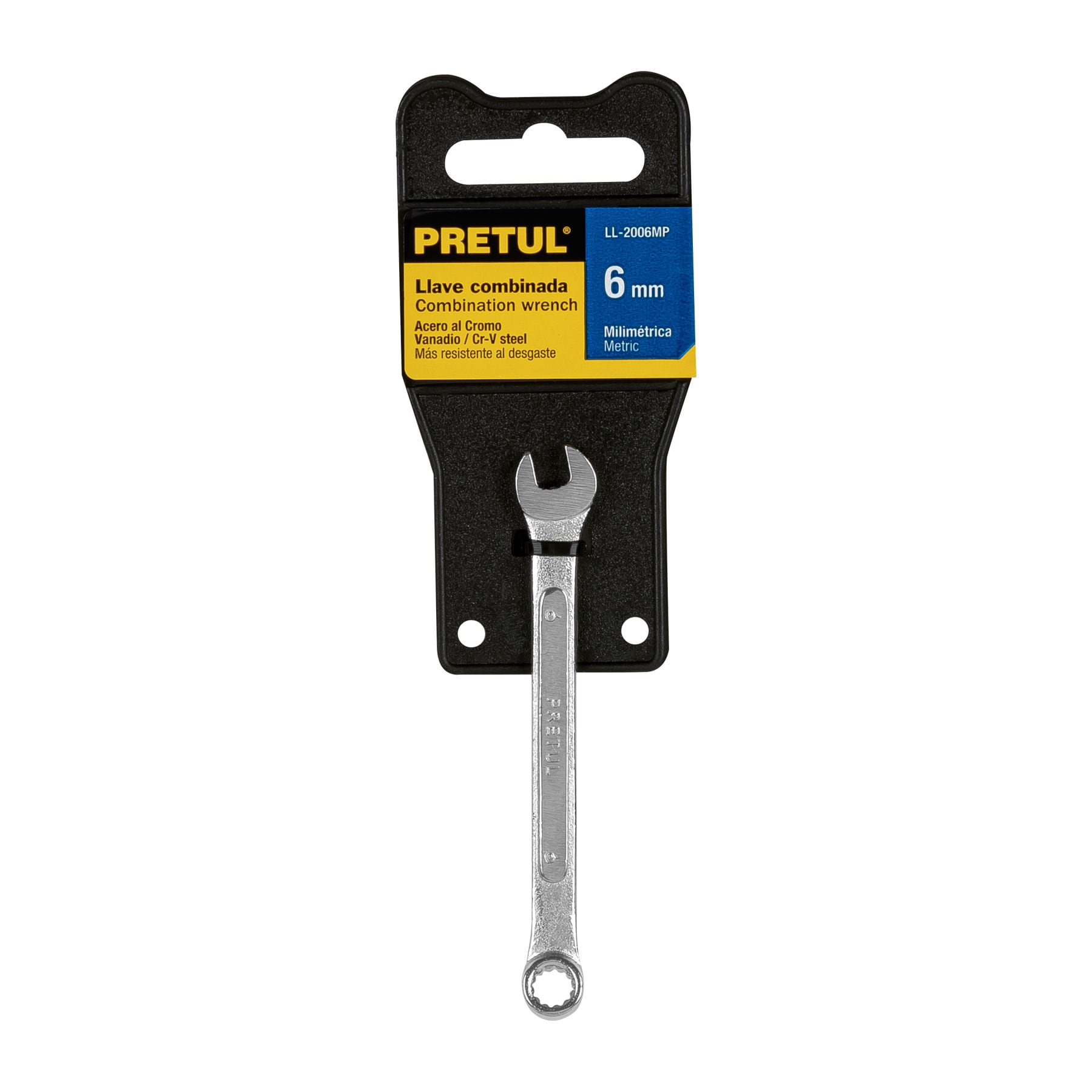 Llave combinada 6 mm x 100 mm de largo, PRETUL