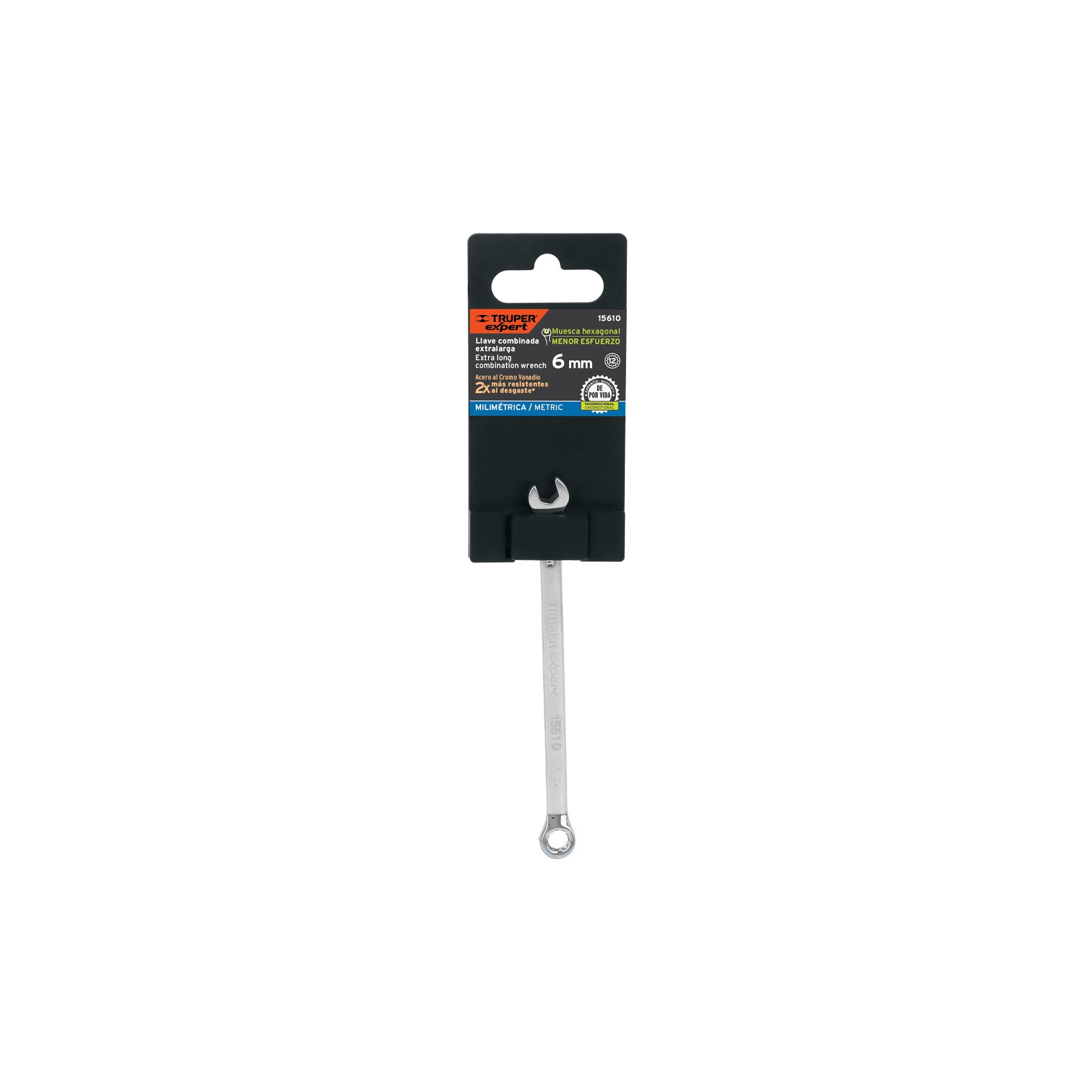 Llave combinada extralarga 6 mm x 125 mm de largo, EXPERT
