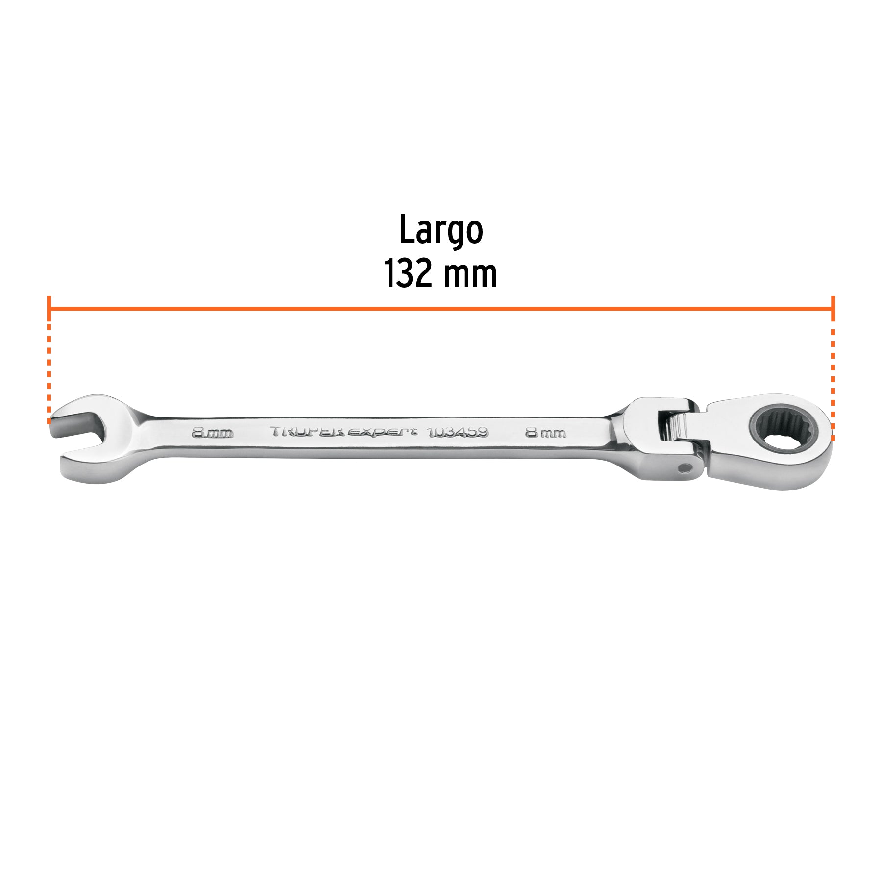 Llave combinada con matraca 8 mm flexible, EXPERT