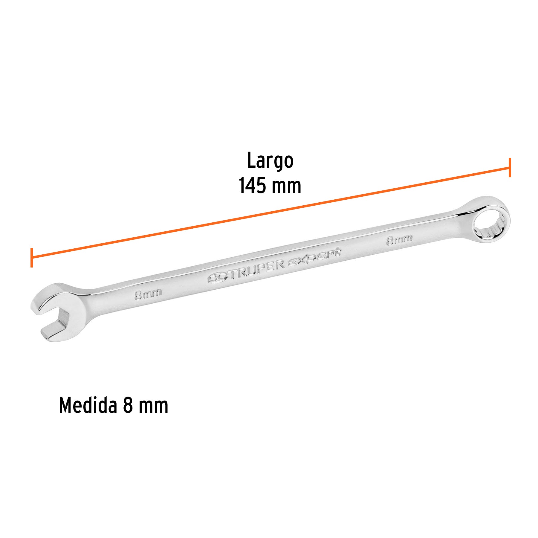 Llave combinada extralarga 8 mm x 145 mm de largo, EXPERT