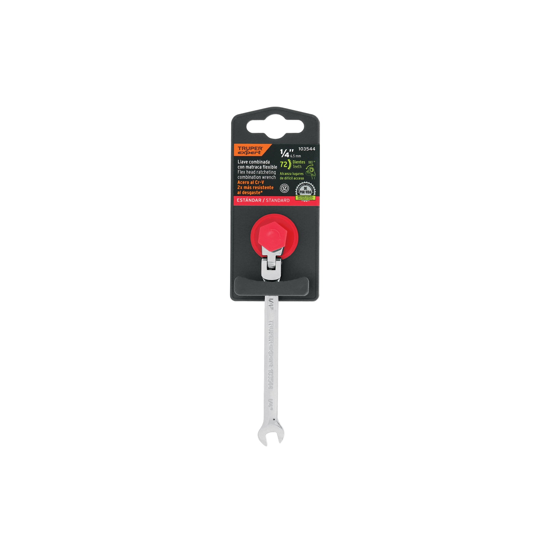 Llave combinada con matraca 1/4" flexible, EXPERT