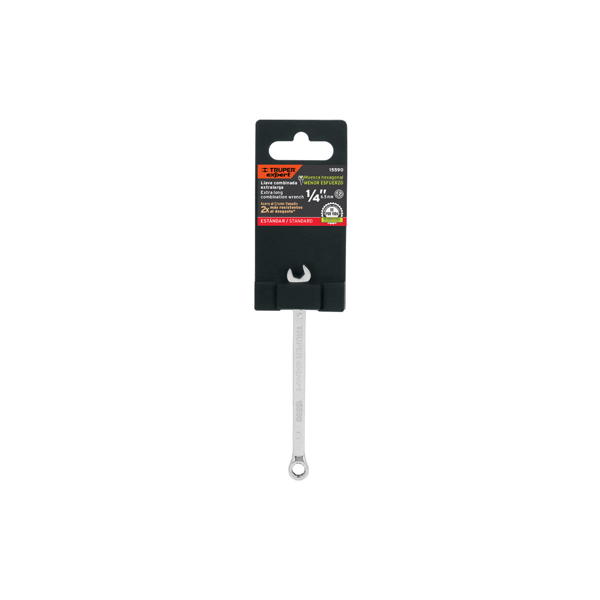 Llave combinada extralarga 1/4" x 125 mm de largo, EXPERT