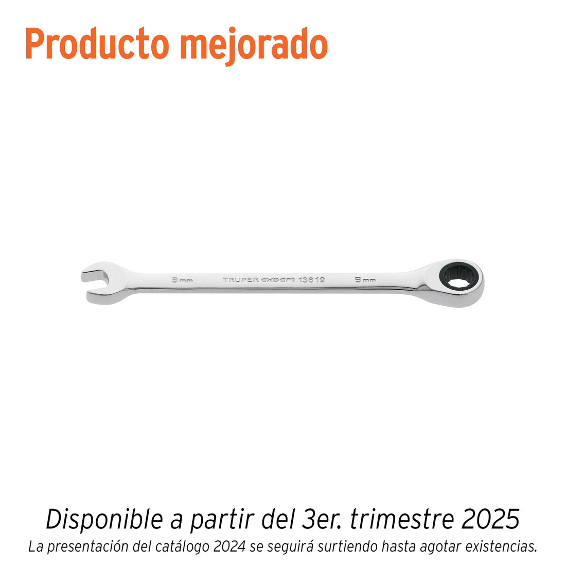 Llave combinada con matraca 9 mm x 146 mm largo, EXPERT