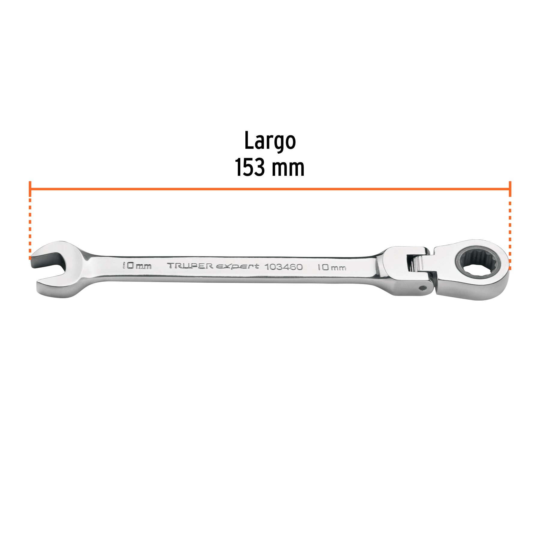 Llave combinada con matraca 10 mm flexible, EXPERT