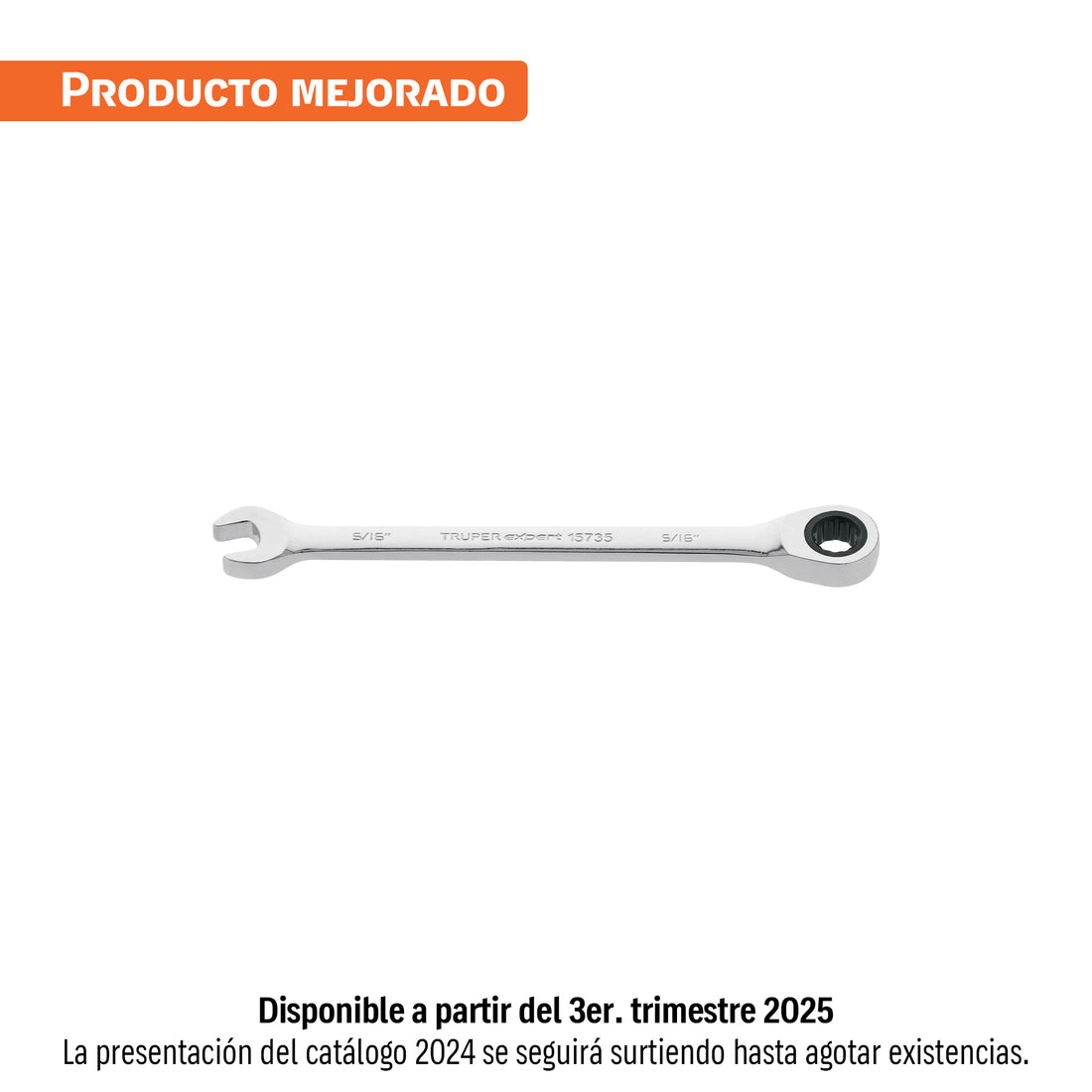 Llave combinada con matraca 5/16" x 135 mm largo, EXPERT