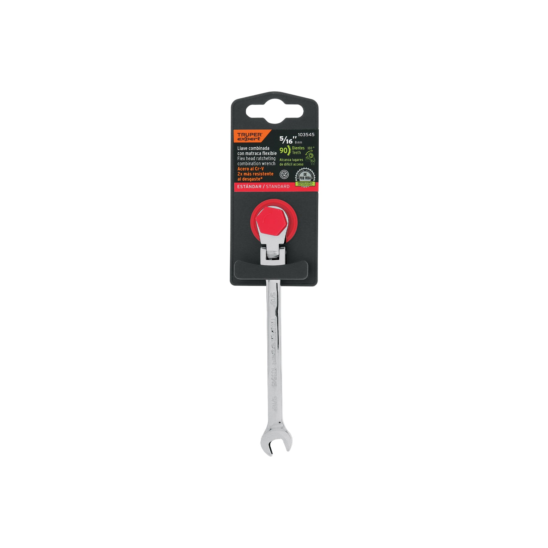 Llave combinada con matraca 5/16" flexible, EXPERT