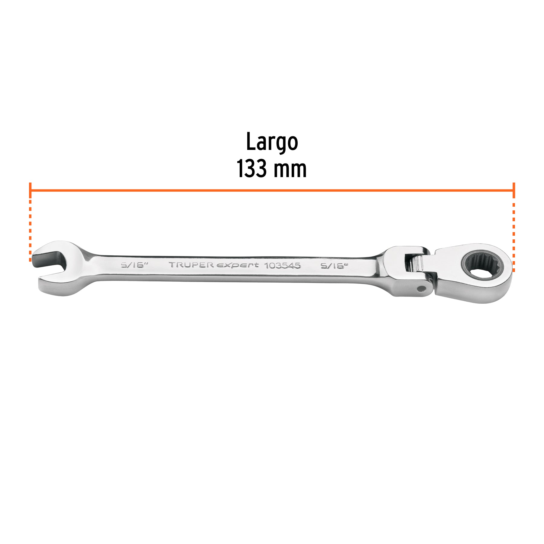 Llave combinada con matraca 5/16" flexible, EXPERT