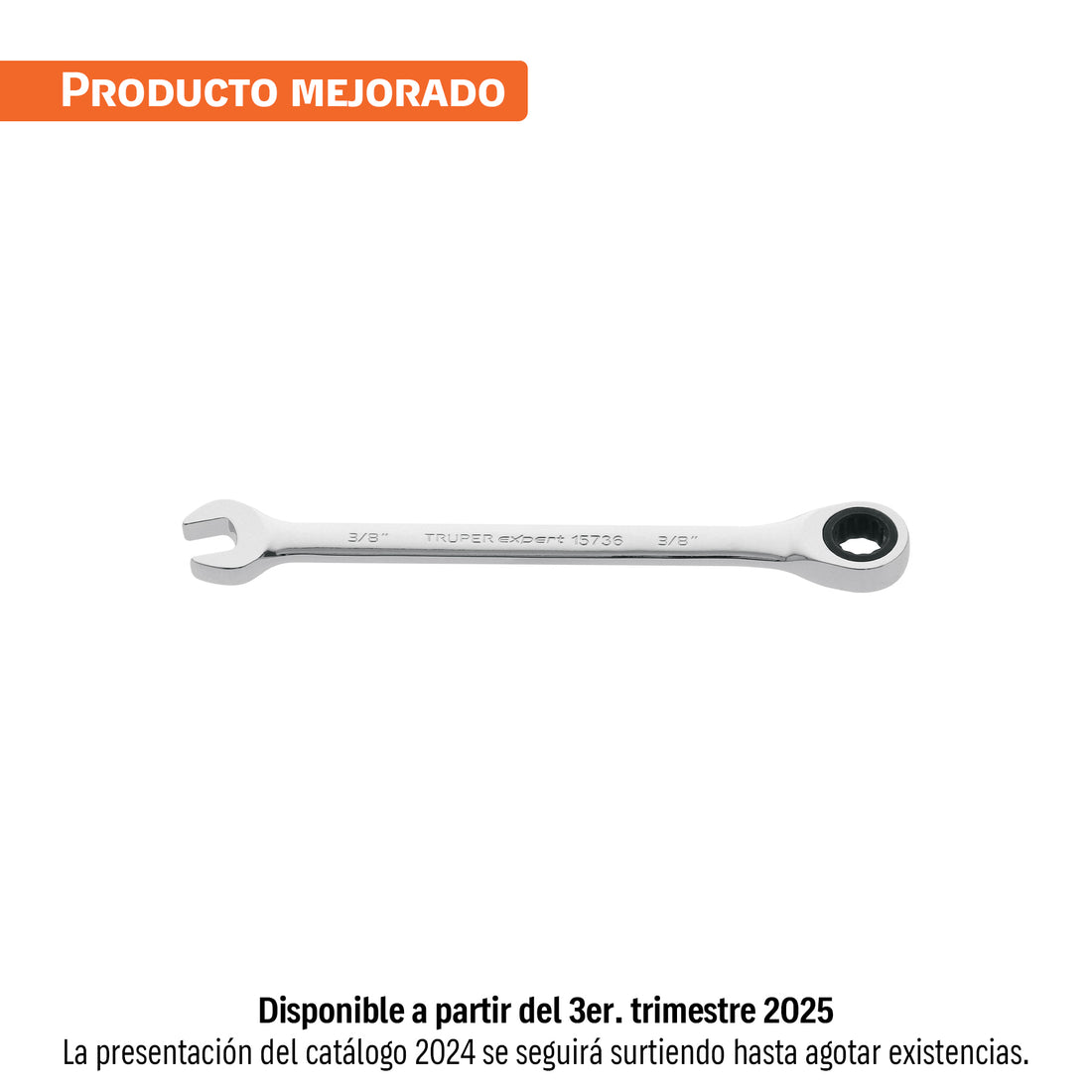 Llave combinada con matraca 3/8" x 153 mm largo, EXPERT
