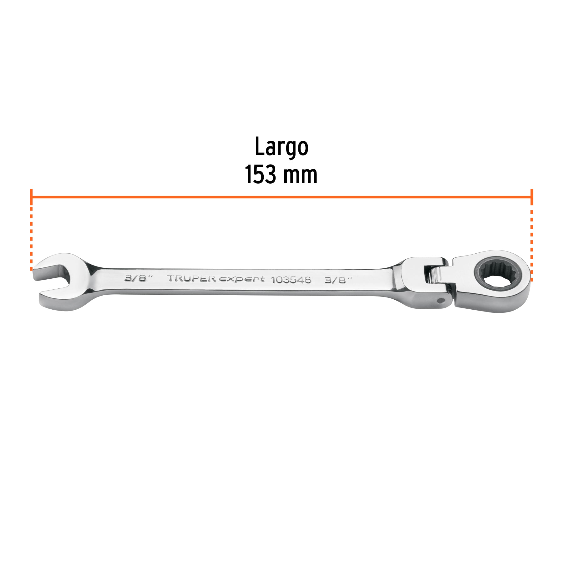 Llave combinada con matraca 3/8" flexible, EXPERT