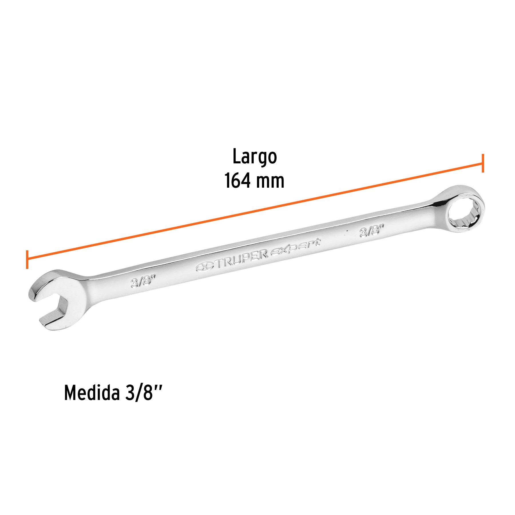 Llave combinada extralarga 3/8" x 164 mm de largo, EXPERT