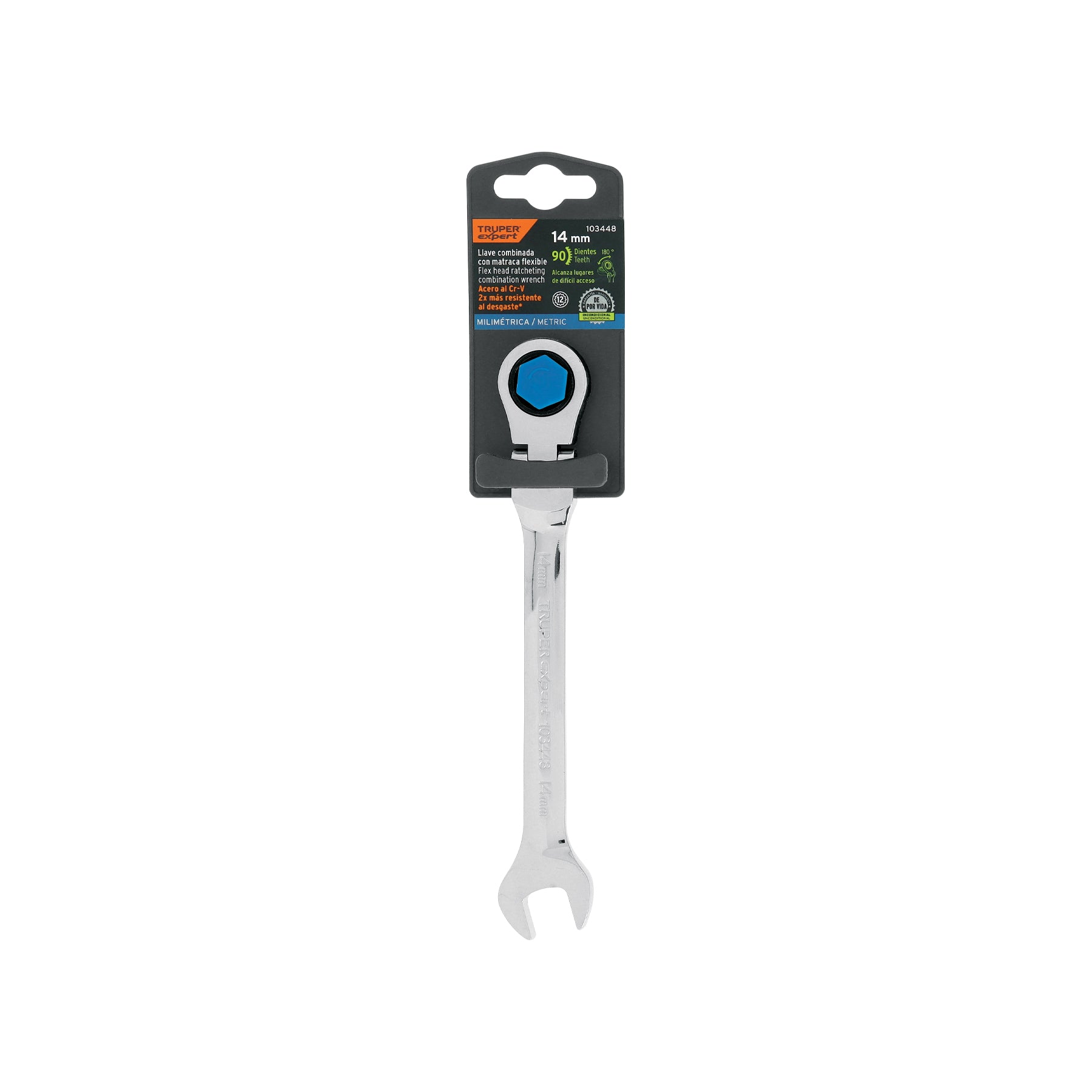Llave combinada con matraca 14 mm flexible, EXPERT