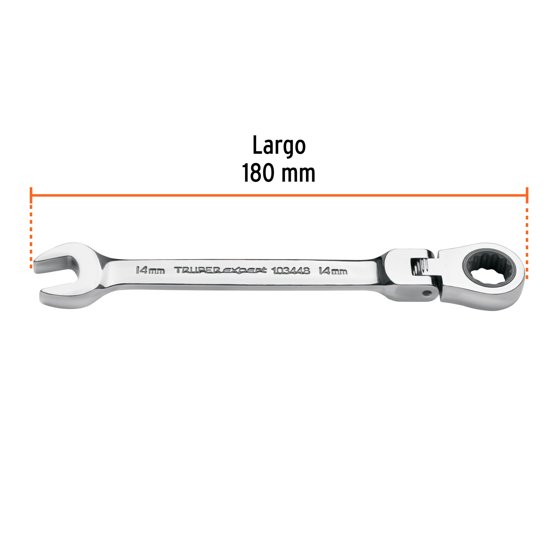 Llave combinada con matraca 14 mm flexible, EXPERT
