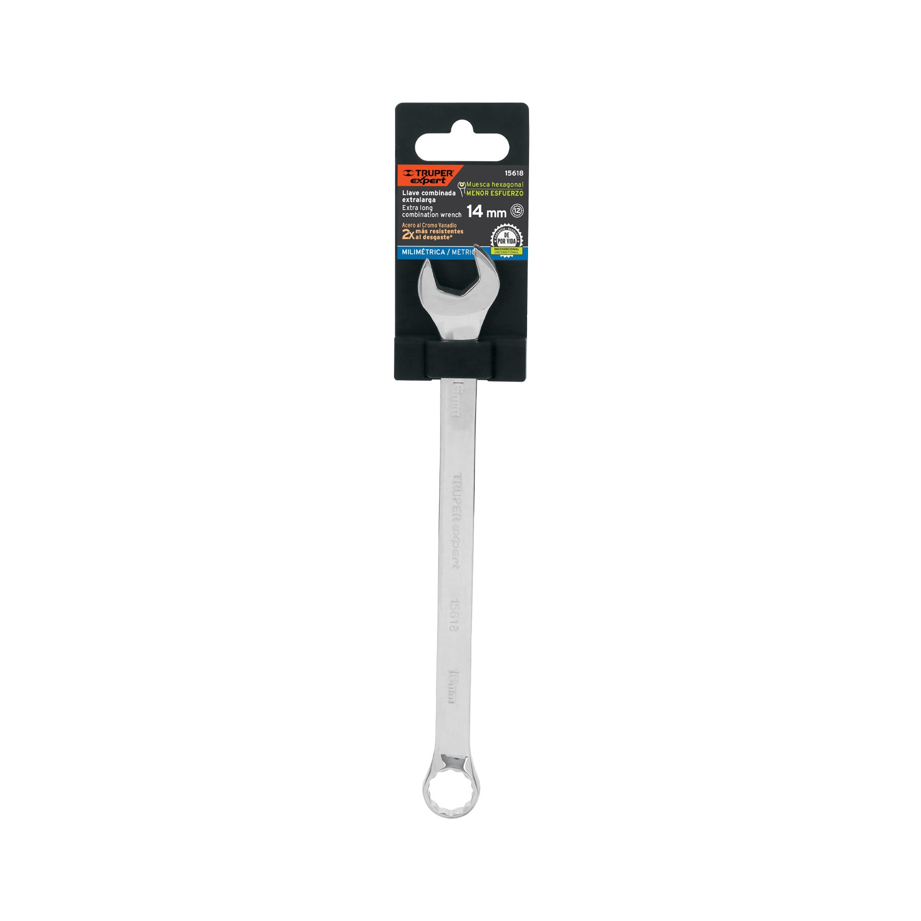Llave combinada extralarga 14 mm x 220 mm de largo, EXPERT