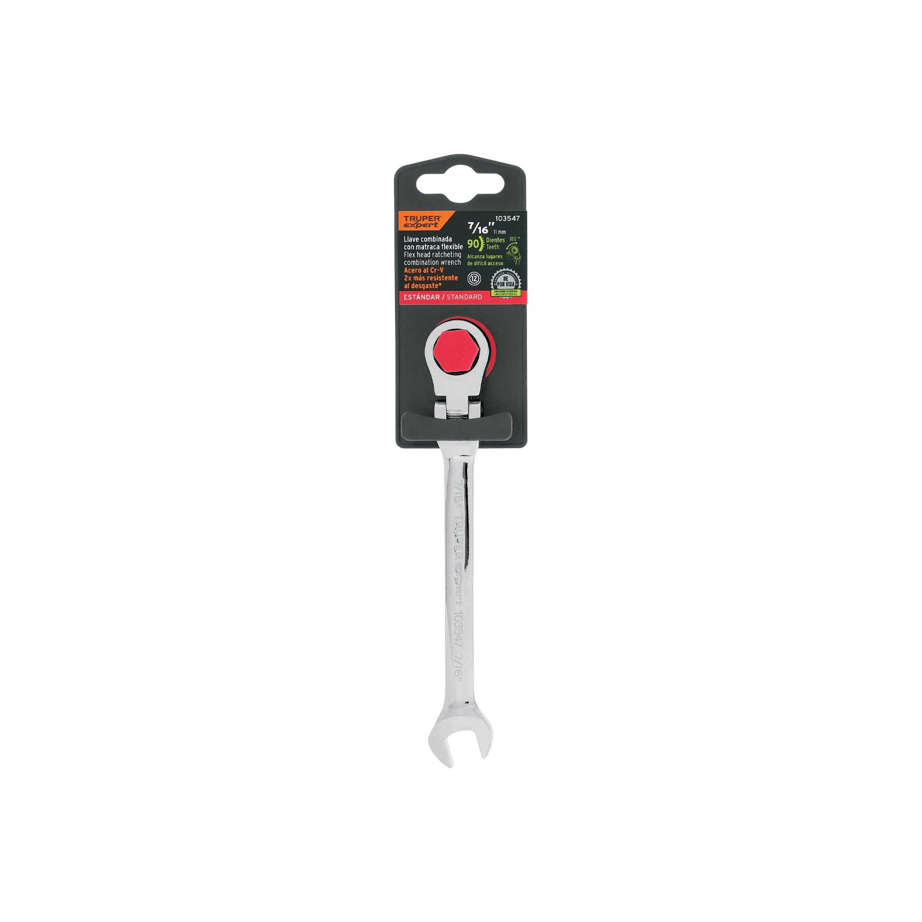 Llave combinada con matraca 7/16" flexible, EXPERT