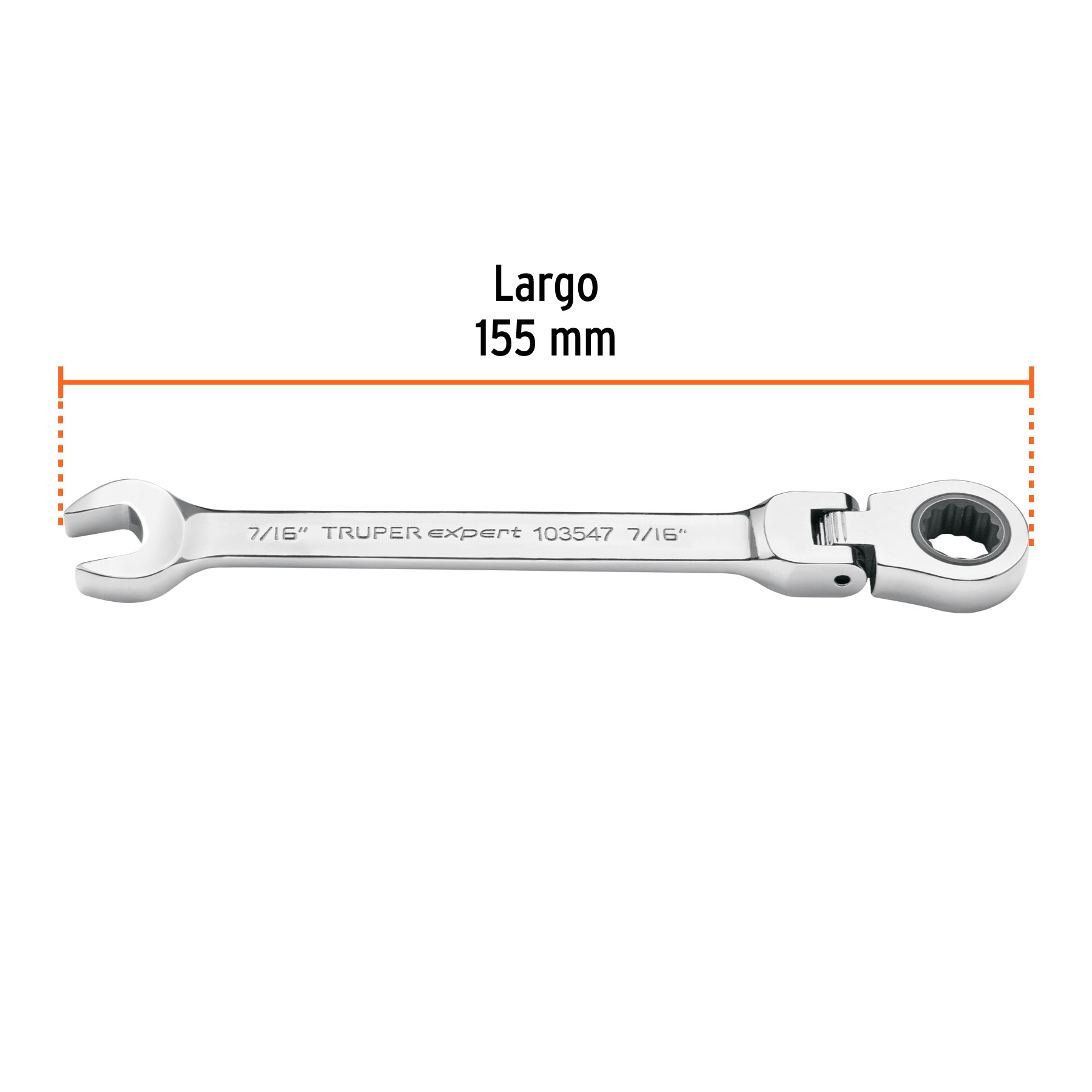 Llave combinada con matraca 7/16" flexible, EXPERT