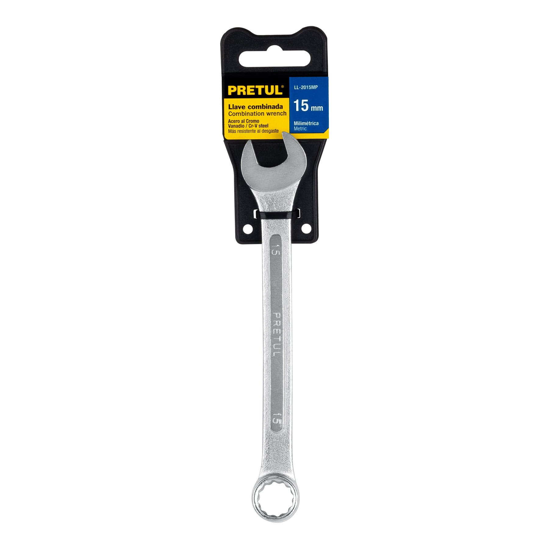 Llave combinada 15 mm x 190 mm de largo, PRETUL